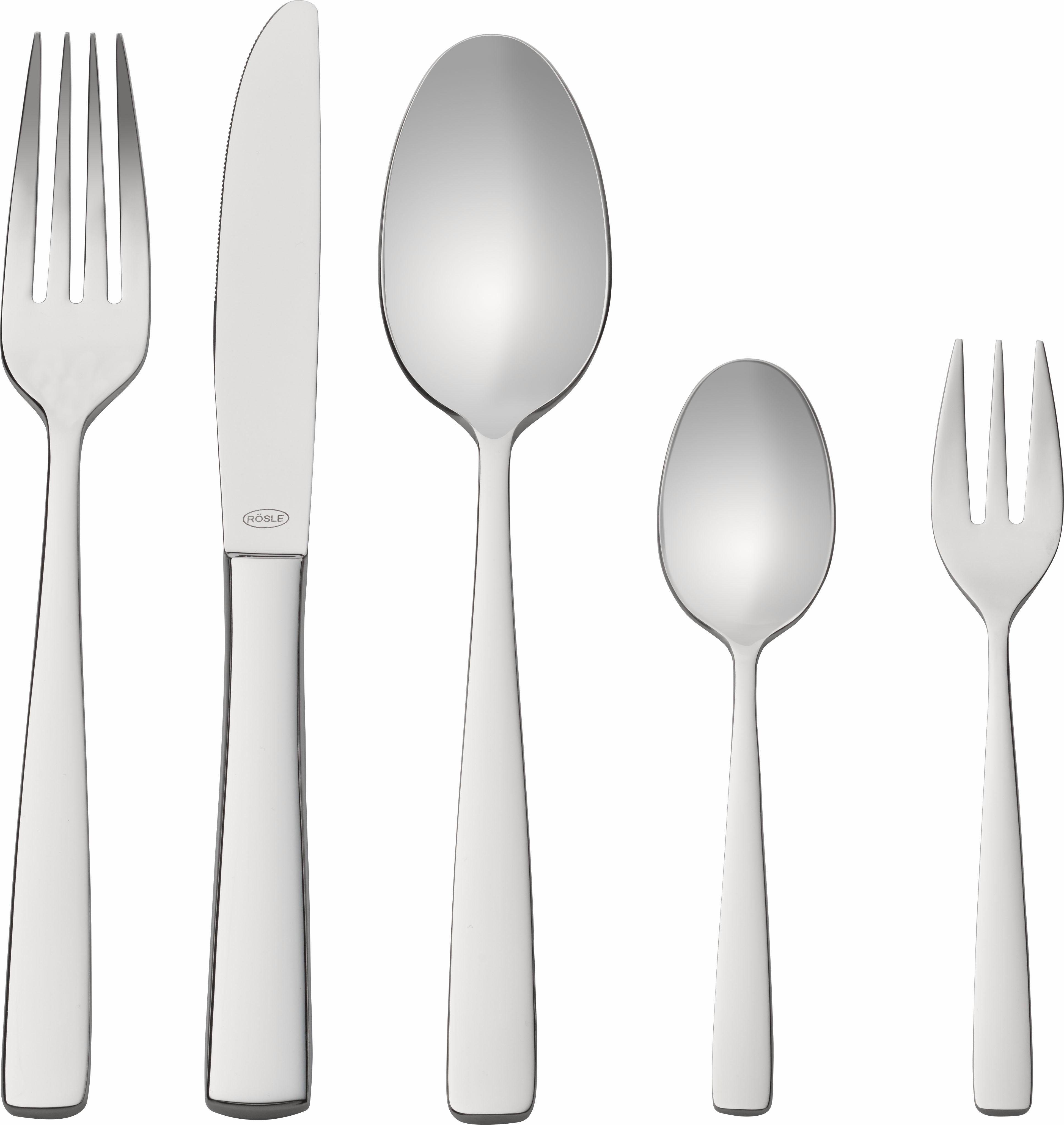 RÖSLE Besteck-Set ELEGANCE (30-tlg), 6 Personen, Edelstahl 18/10, spülmaschinengeeignet