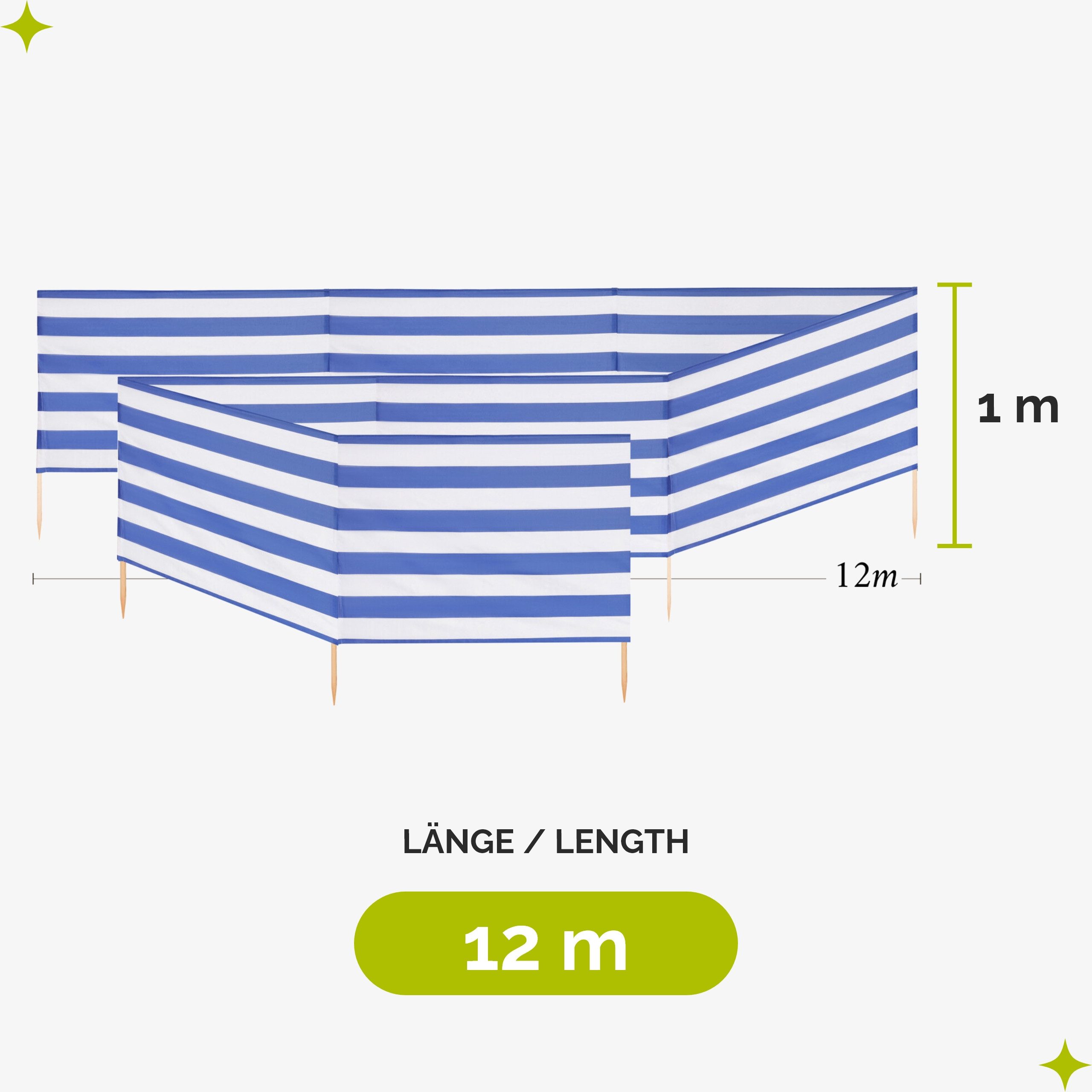Garronda Windschutz Strand Sichtschutz 12m lang günstig online kaufen