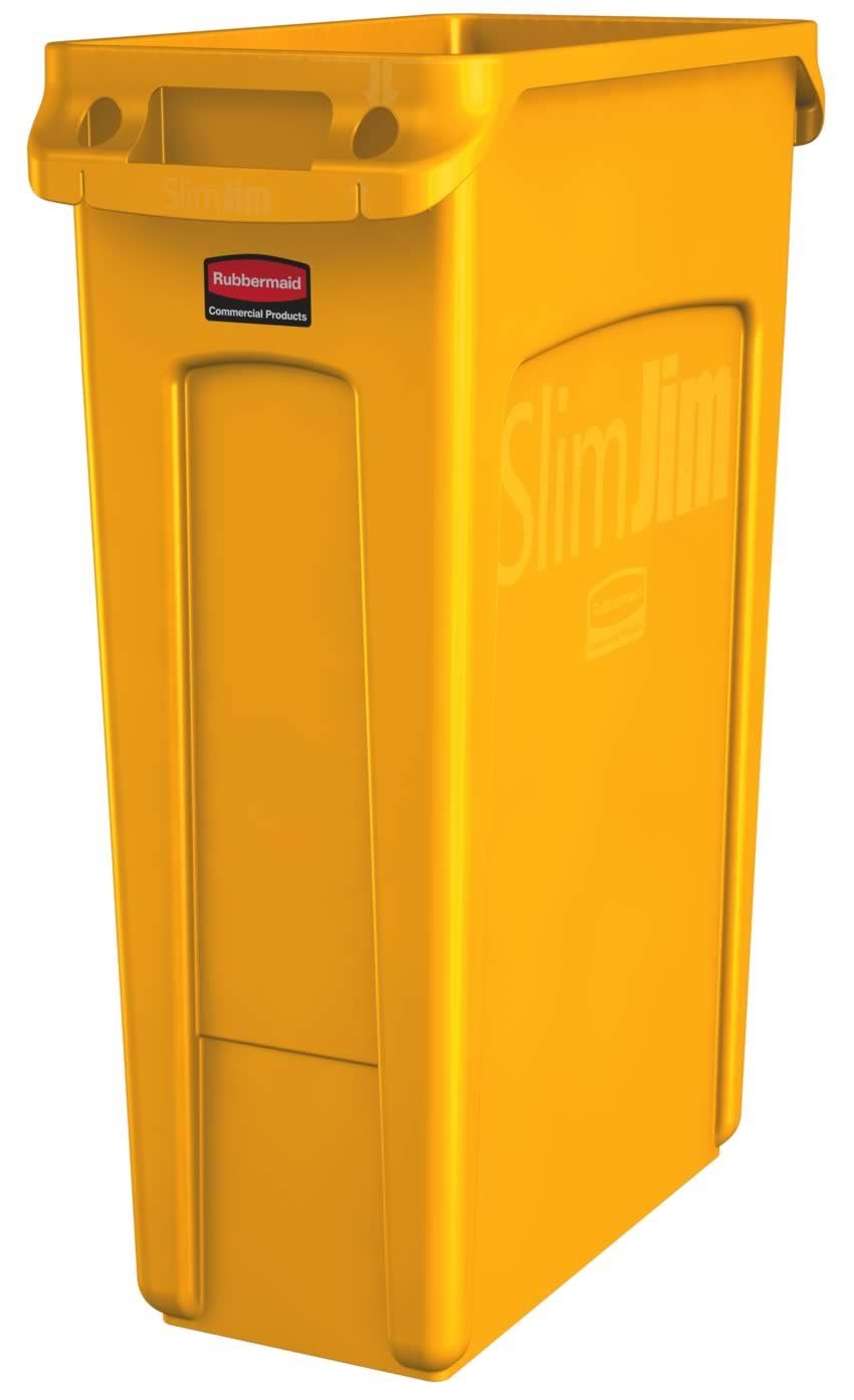Rubbermaid Mülltrennsystem Rubbermaid Slim Jim® mit Belüftungskanälen, 87 l, gelb