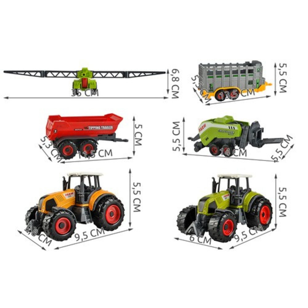 KRUZZEL Spielzeug-Landmaschine Bauernhof Landwirtschafts-Traktor, (Set, 6-t günstig online kaufen