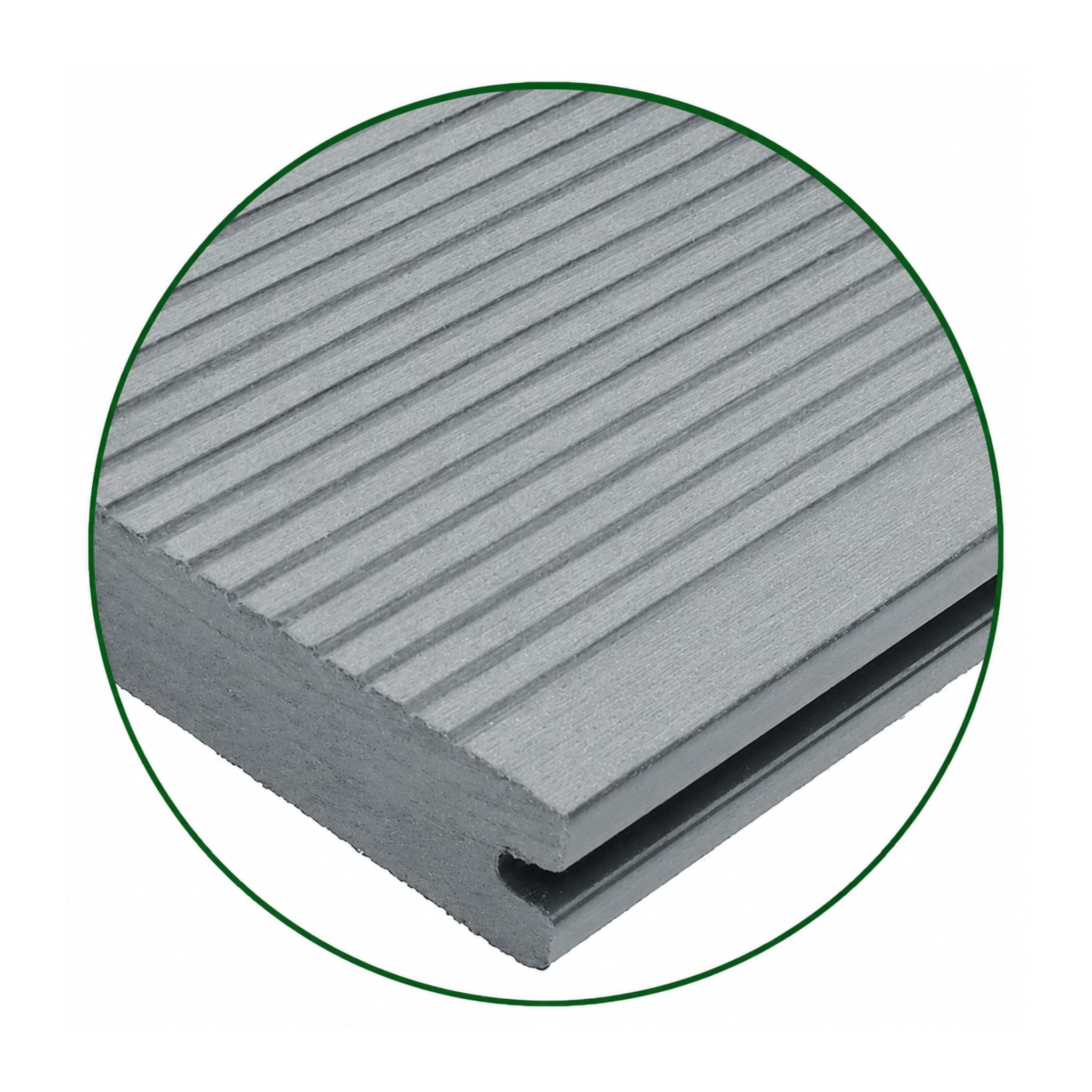 WPC Profi Terrassendielen WPC Terrassendielen Massiv MUSTER 15 cm steingrau, (Massivdiele, Musterstück 15 cm)