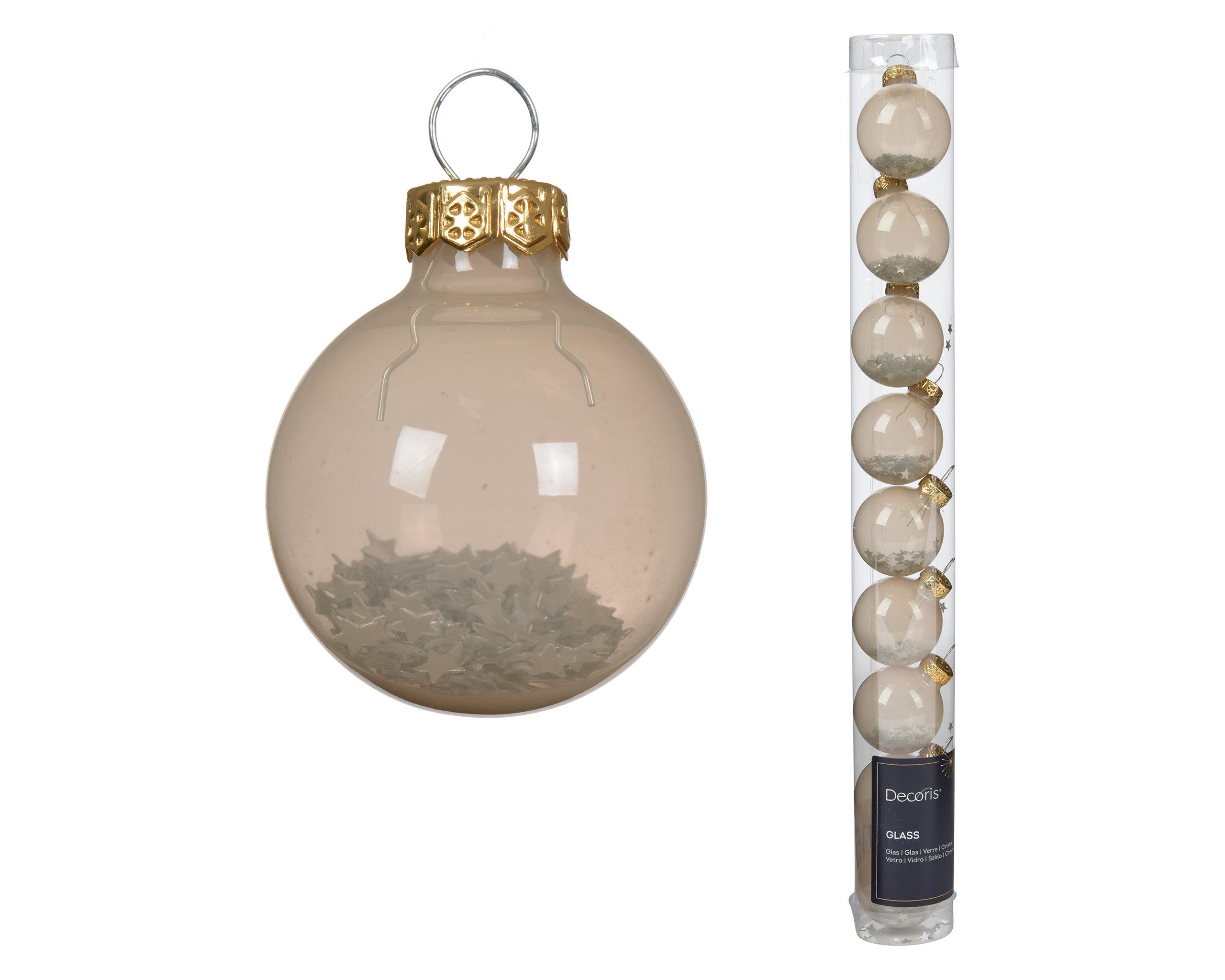 Kaemingk Weihnachtsbaumkugel, Weihnachtskugeln Glas 3cm mit Sternfüllung 9 Stk Perle transparent von Kaemingk