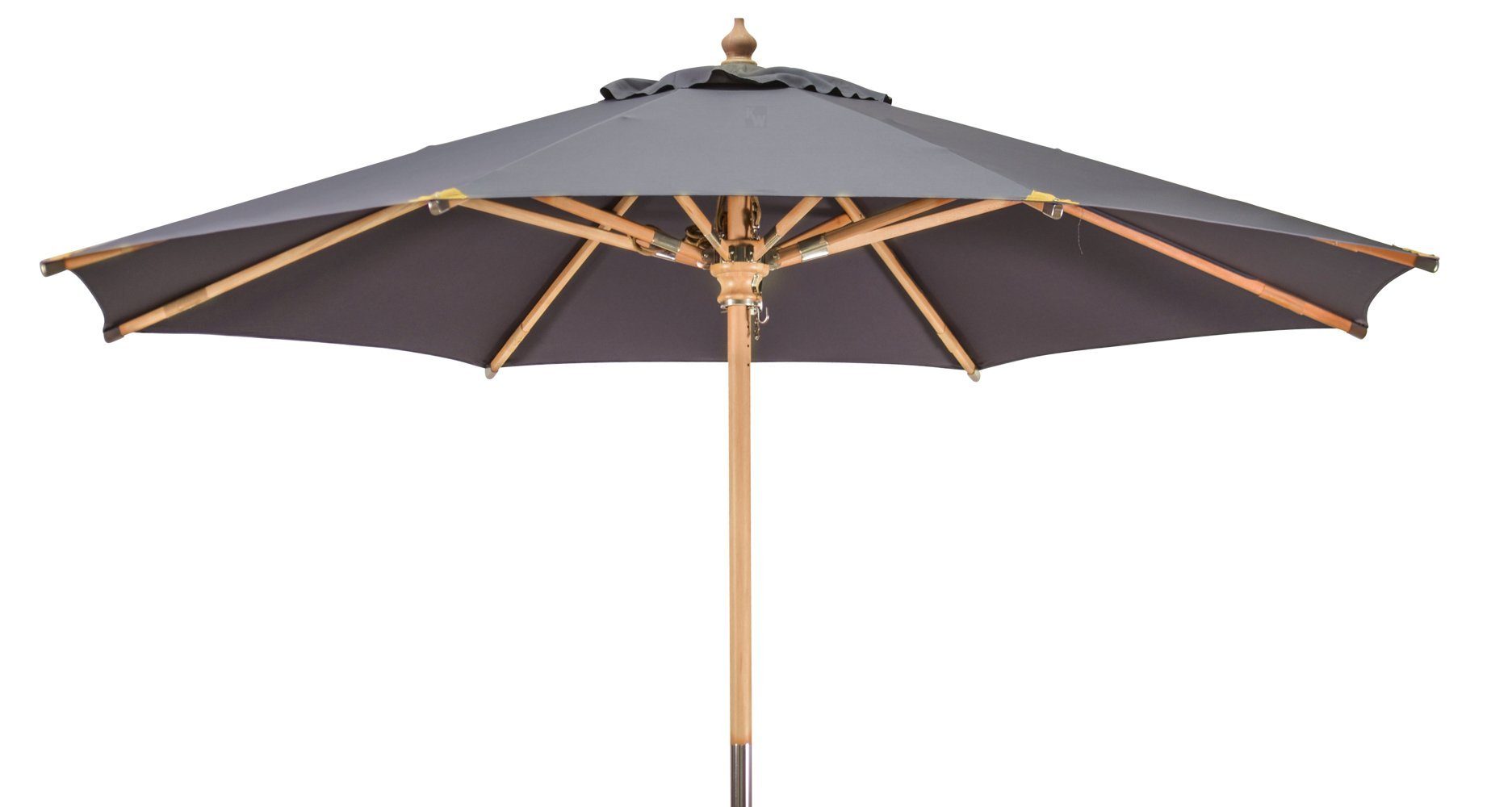 Kai Wiechmann Sonnenschirm Stylischer Balkonschirm 350 cm als hochwertiger Schattenspender, Gartenschirm aus Holz mit Windauslass & UPF 50+