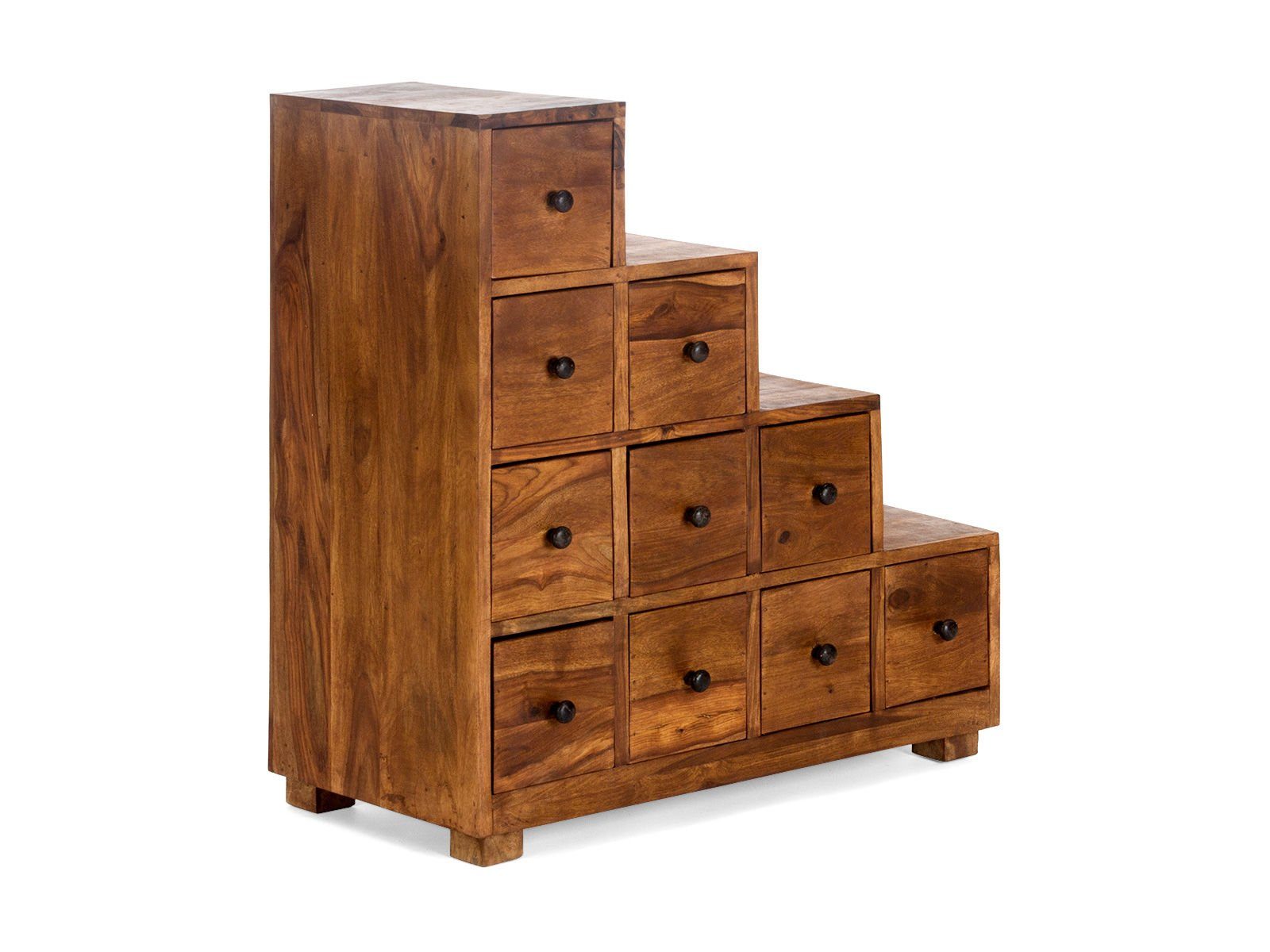 massivum Kommode Merlow Massivholz Treppenkommode Merlow Akazie (1 St)