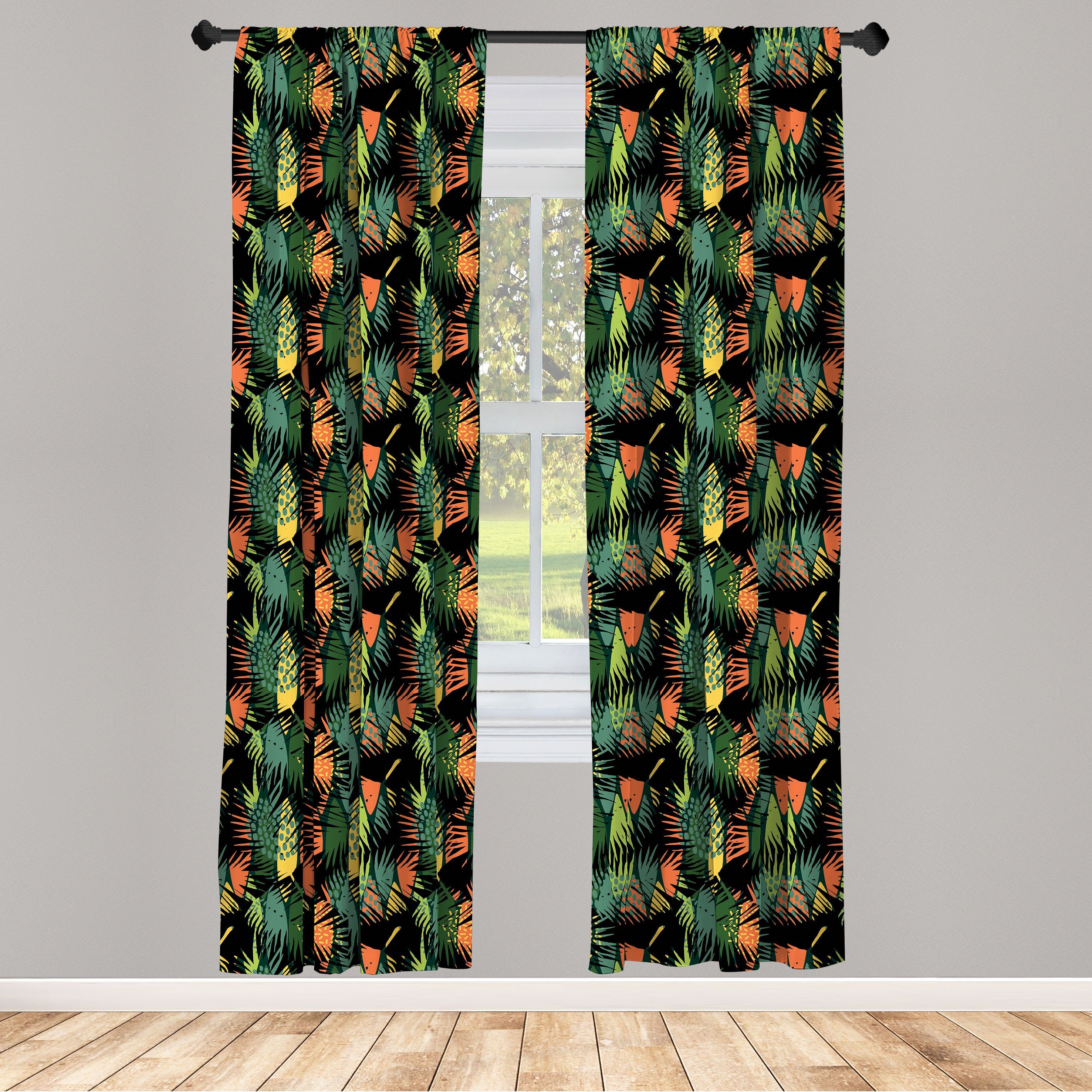 Gardine für Blatt Abakuhaus, Vorhang drucken Tropical Hawaiian Microfaser, Wohnzimmer Dekor, Schlafzimmer Jungle
