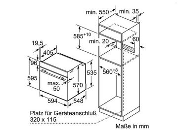 BOSCH Backofen-Set HERDSET Einbaubackofen mit Gaskochfeld autark 60 cm Teleskopführung