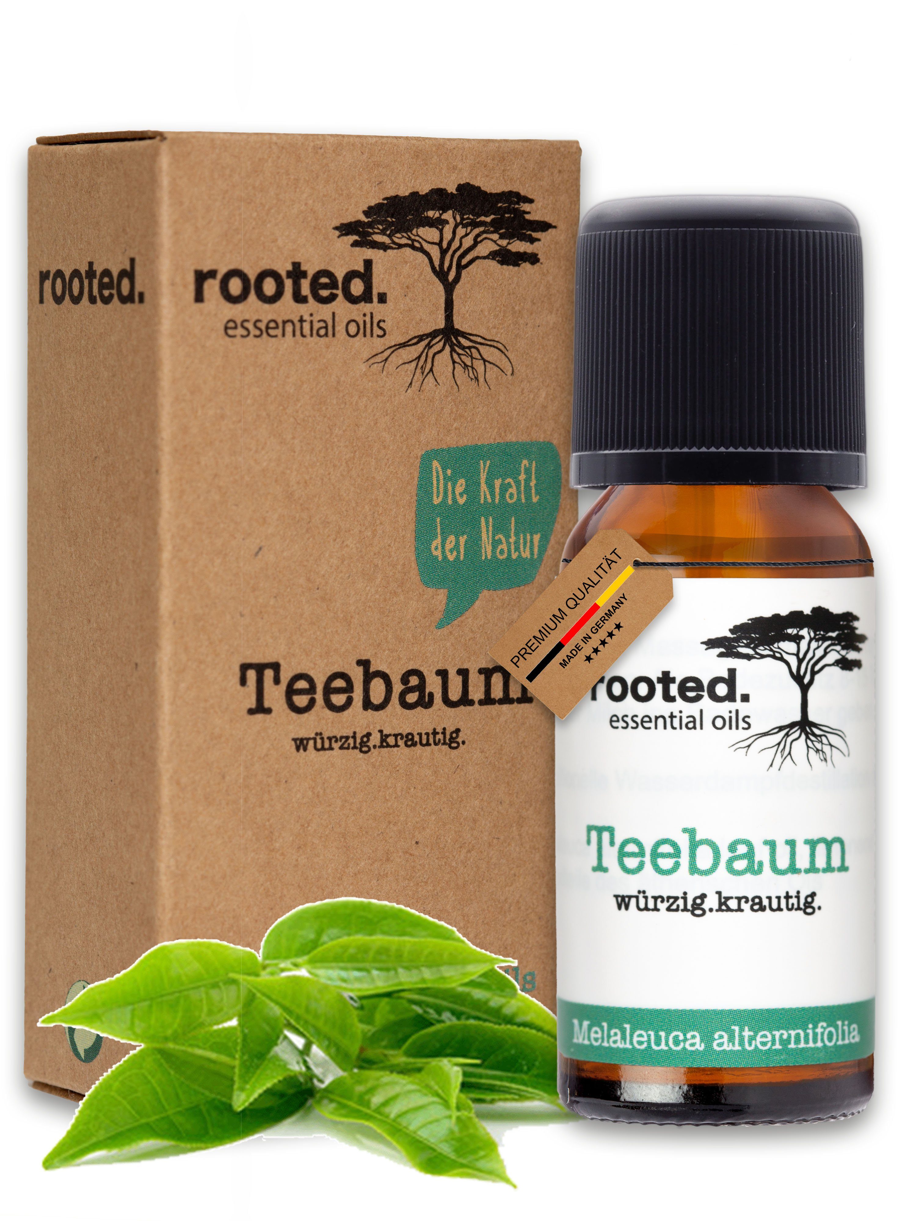 Körperöl ätherisches rooted.®, Teebaumöl, Melaleuca alternifolia rooted. 10ml