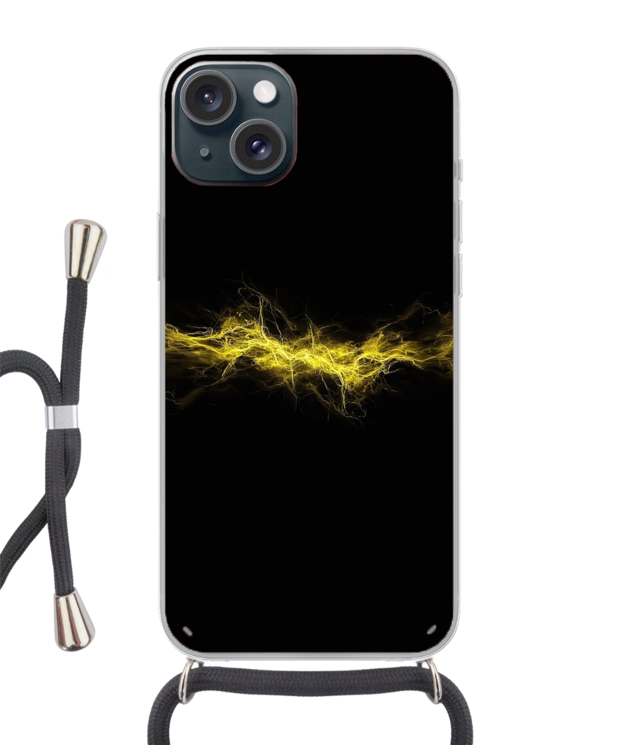 MuchoWow Handyhülle für Apple iPhone 15 3-2, Tragbare Handyhüllen mit Kette zum umhängen, Handykette Handyband