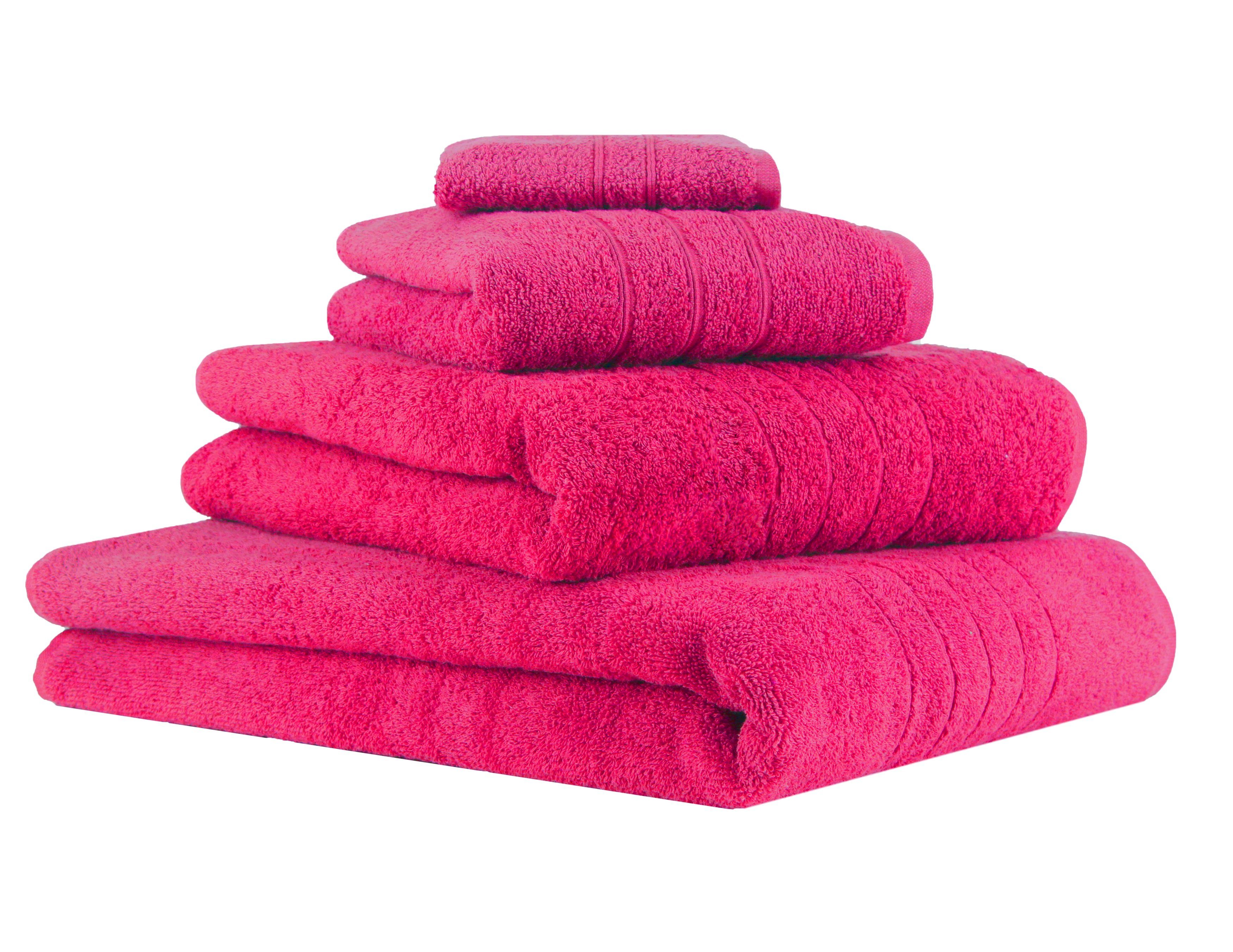 Betz Handtuch Set 4-TLG. Baumwolle Duschtuch 100% 1 Badetuch Baumwolle, 1 Deluxe Fuchsia, Farbe (4-tlg) Handtuch 1 100% Seiftuch 1 Handtuch-Set