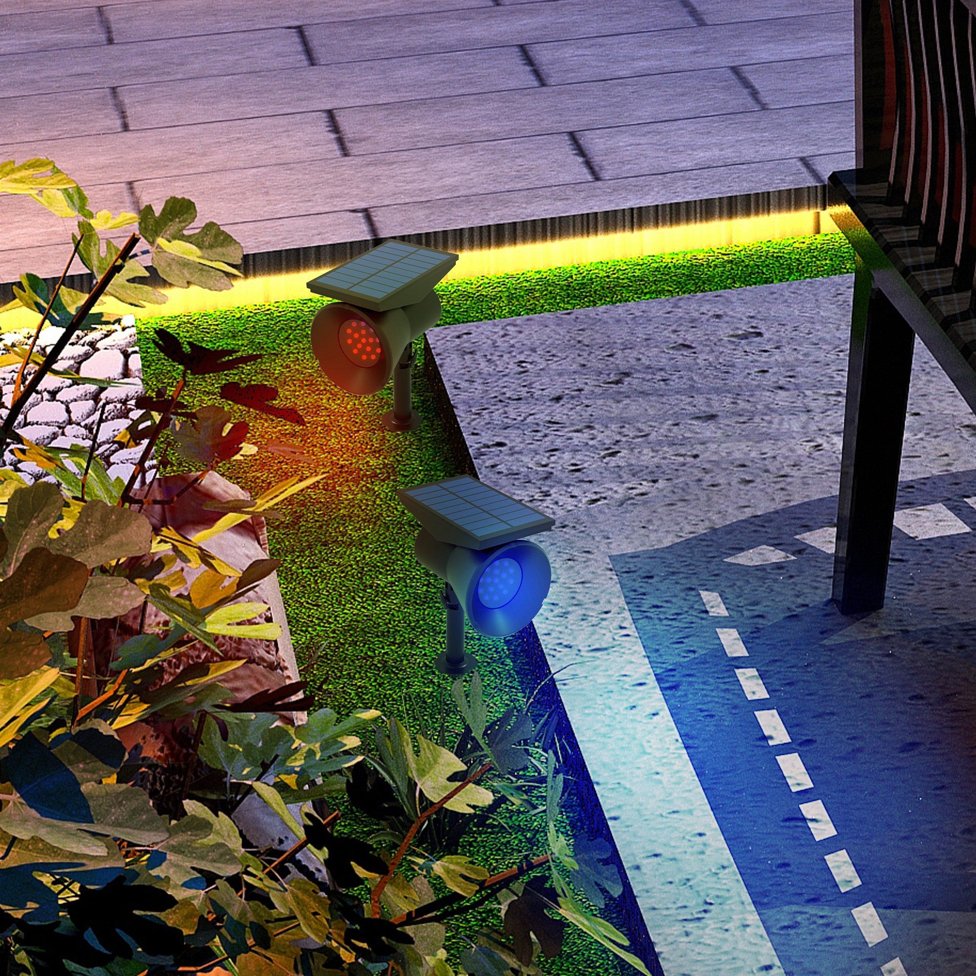 Outsunny LED Solarleuchte Solarlampen, 2 Stück günstig online kaufen