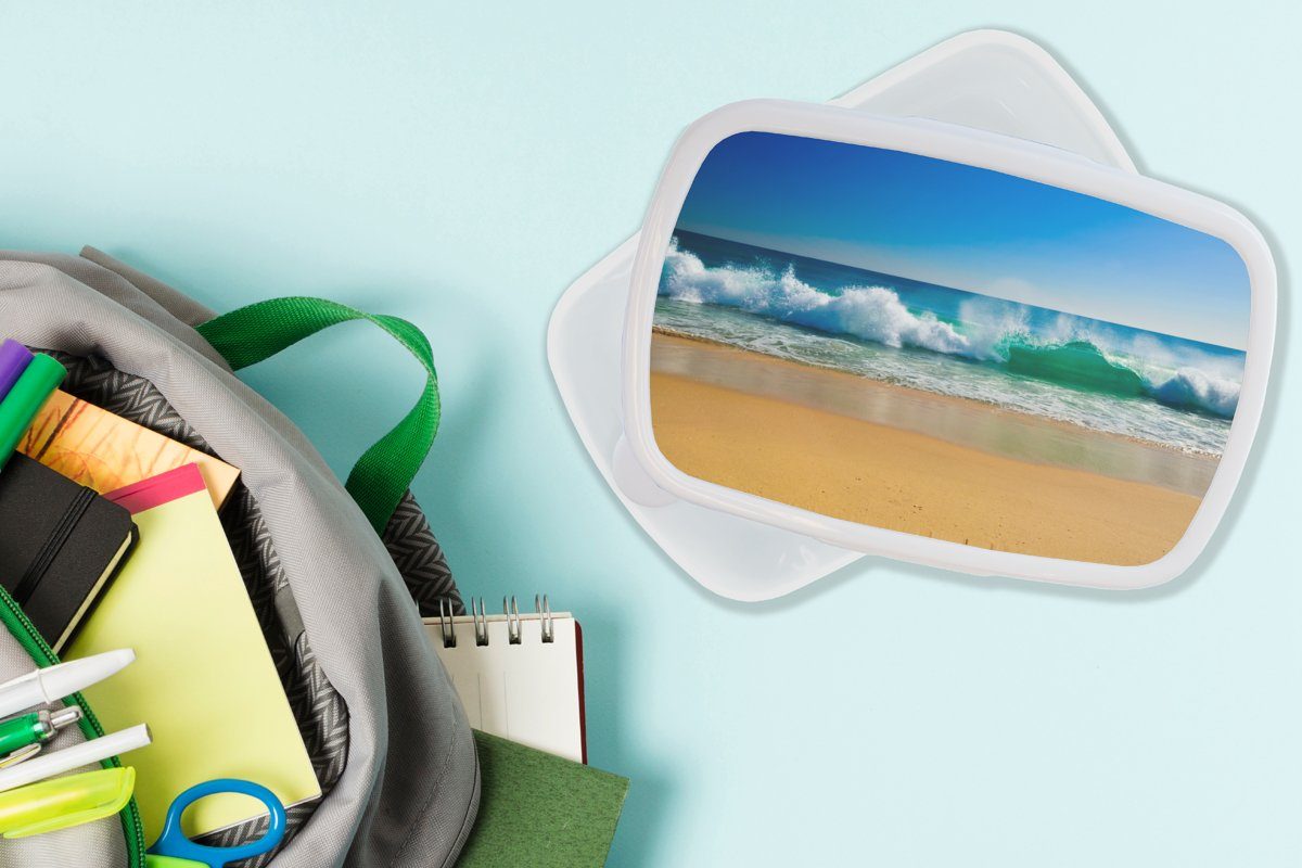 Strand, für Jungs Kunststoff, Mädchen Kinder weiß - Meer MuchoWow Erwachsene, - und (2-tlg), Brotbox Golf für und Brotdose, Lunchbox
