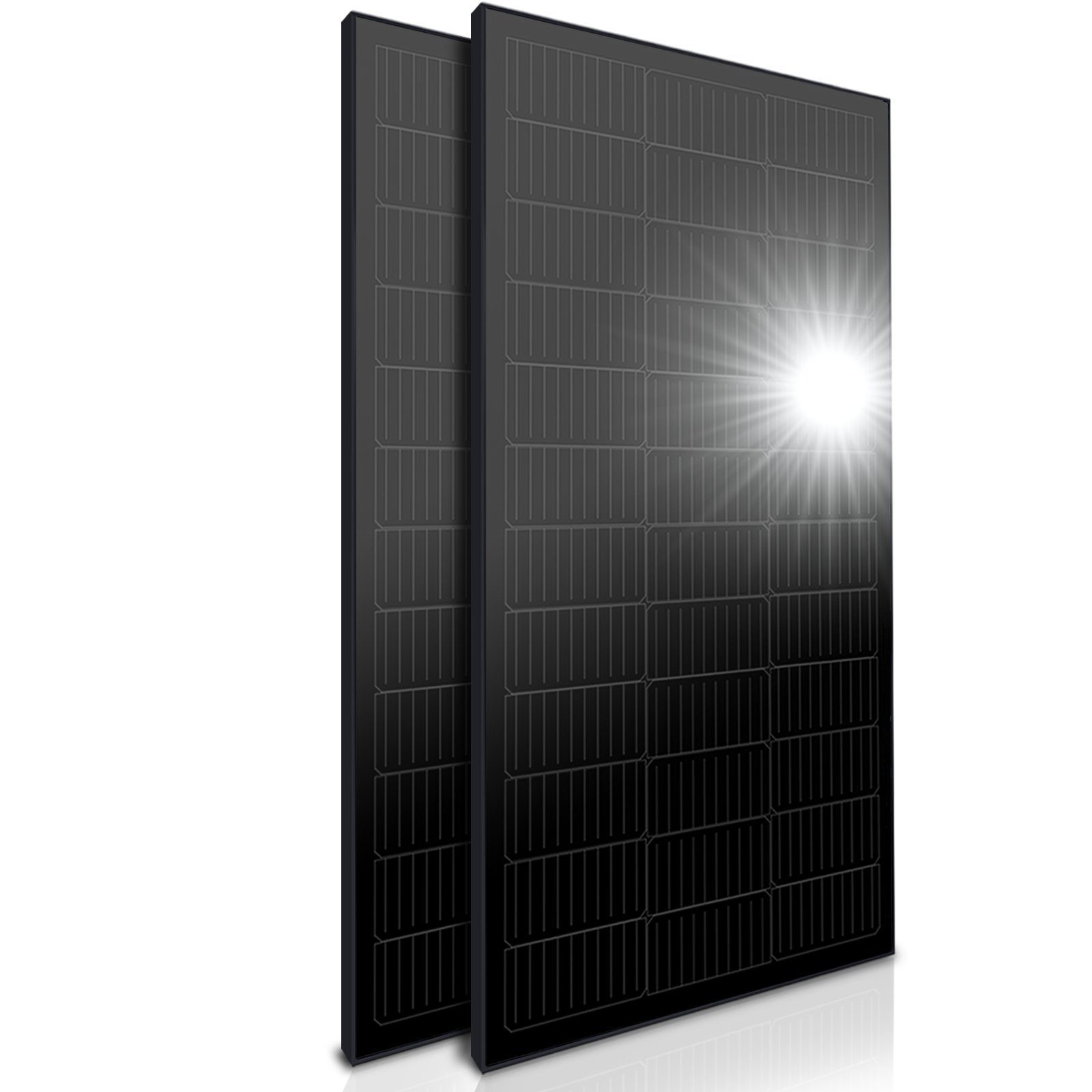 SUNNIVA Solarmodul 280W oder 560W Solarpanele, Monokristallin, (FULL BLACK Schwarz (140W pro Panel Setwahl) IP68, PV-Modul, Photovoltaik Slarmodule, 2-St)