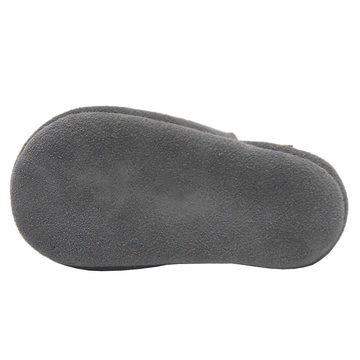 Sayoyo Weiche Leder Lauflernschuhe Hausschuhe Lederpuschen Einfarbig grau Lauflernschuh Anti-Rutsch