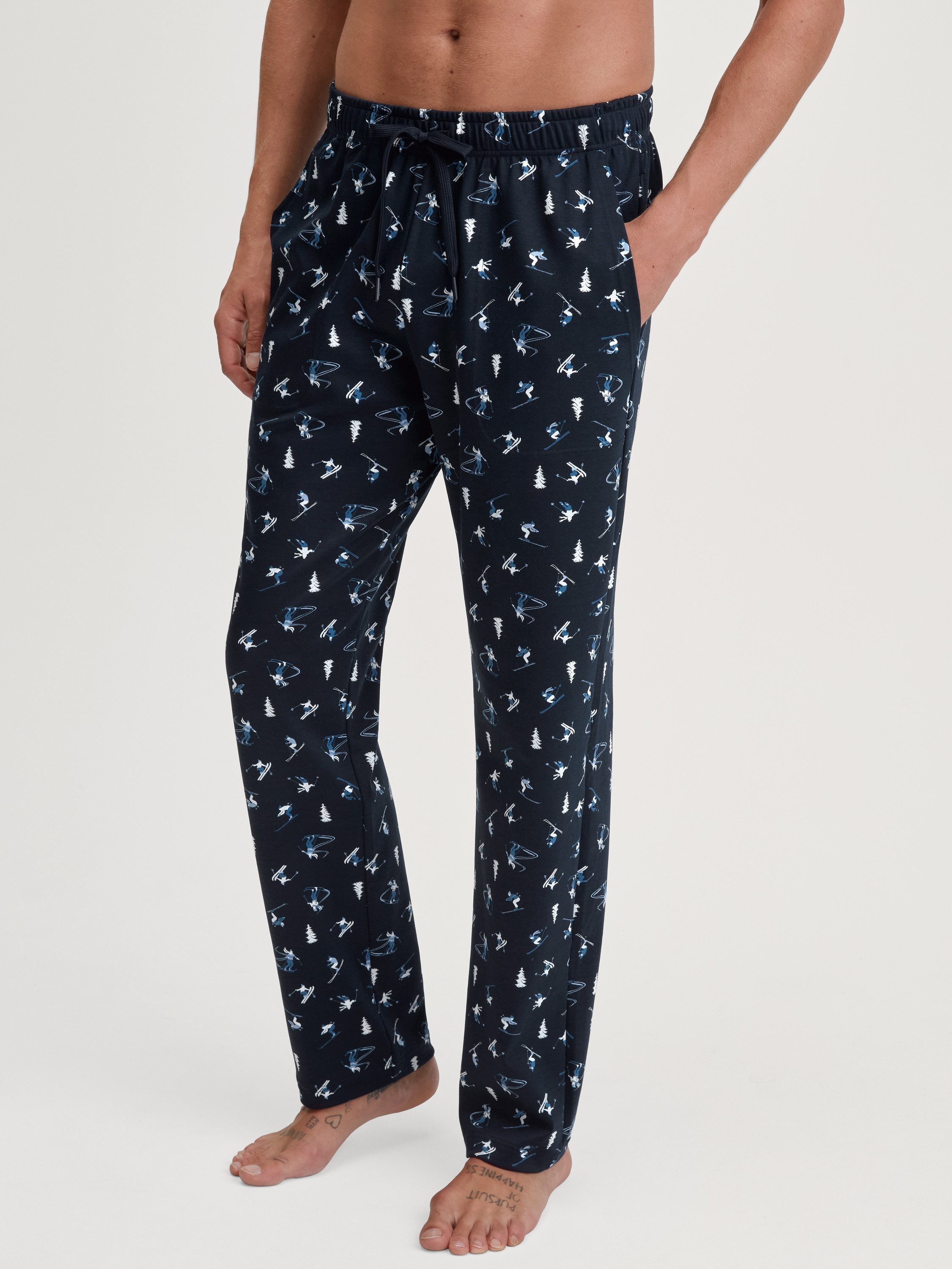 CALIDA Pyjamahose RMX Ski Resort Herren (1-tlg) mit Seitentaschen, aus 100% Baumwolle