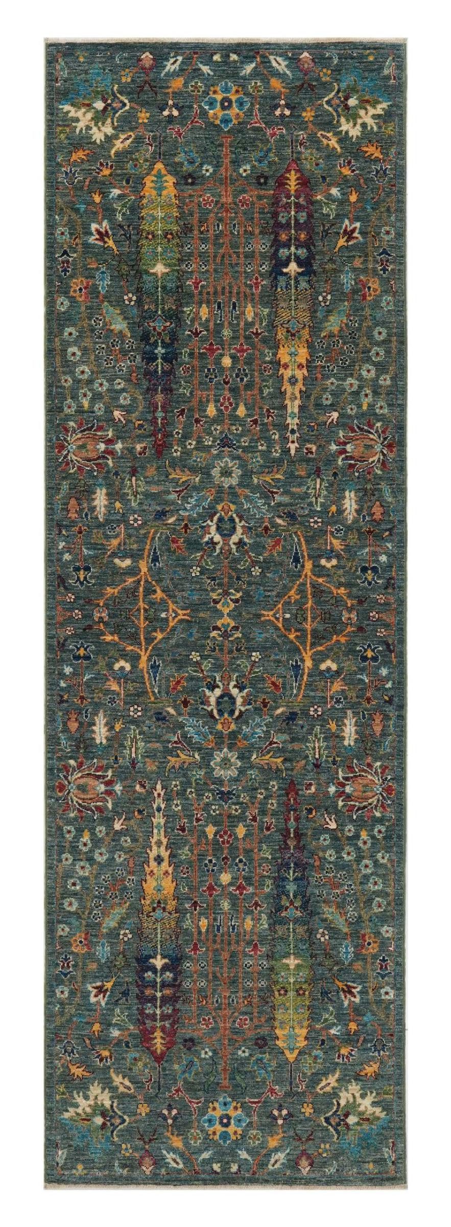 Nain Trading Orientteppich Arijana Hajjalili 81x247 Handgeknüpfter Orientteppich Läufer, rechteckig, Höhe: 6 mm