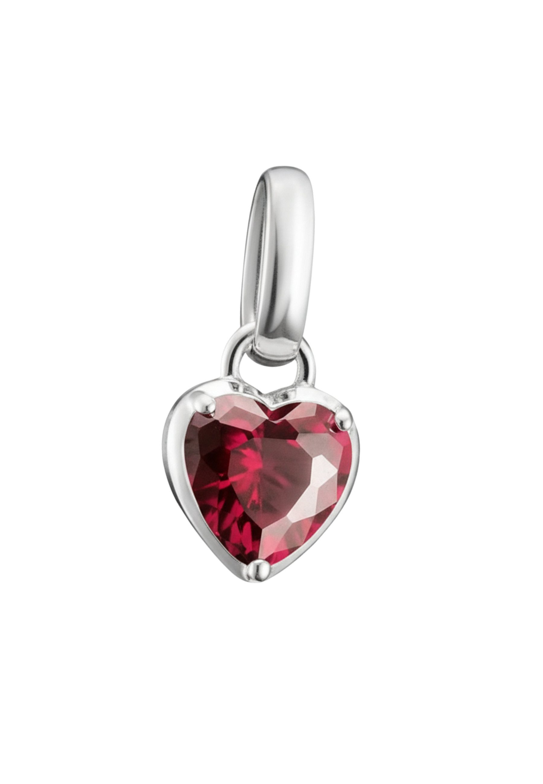 THOMAS SABO Kettenanhänger Silber Charm Anhänger Herz Geburtsstein Juli Connect (Set)