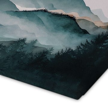 Posterlounge Leinwandbild Andrea Haase, Misty Mountains, Boho Malerei