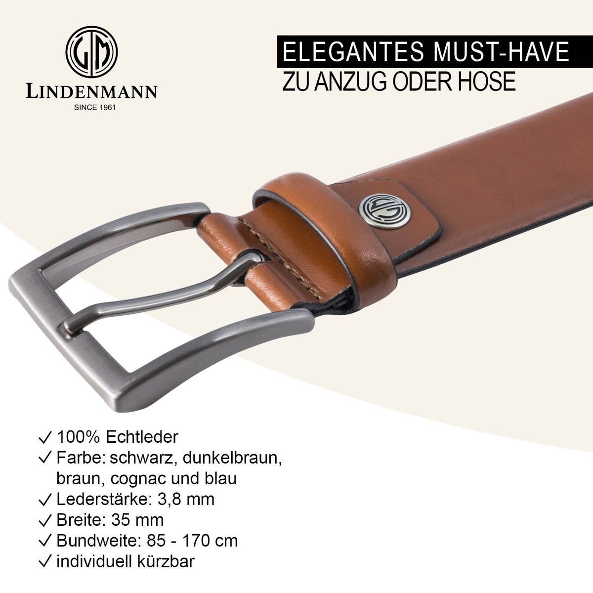 LINDENMANN Ledergürtel