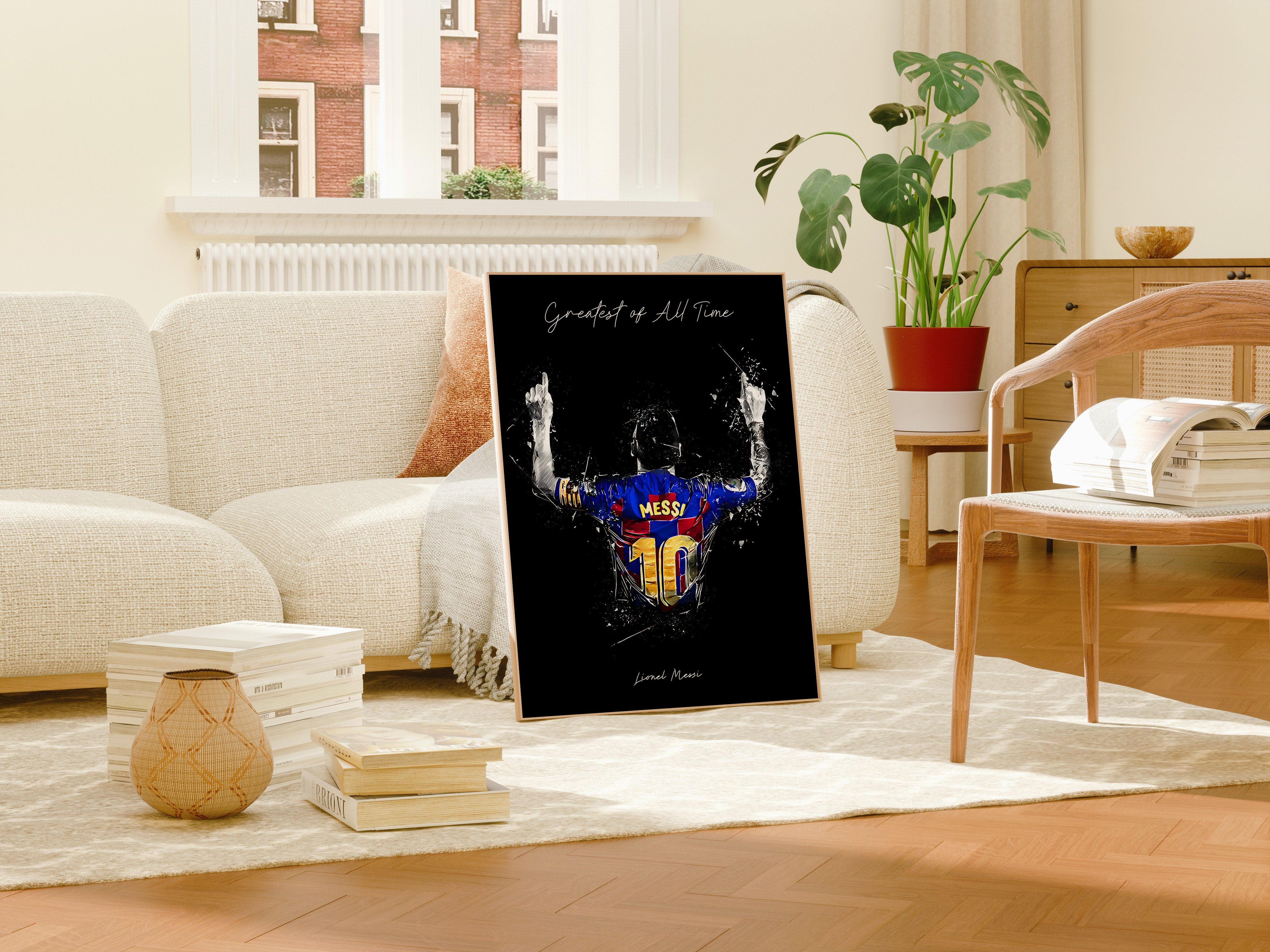 JUSTGOODMOOD Poster Premium ® Lionel Messi Poster · The Greatest of all time · ohne Rahmen – Bild 5 von 5