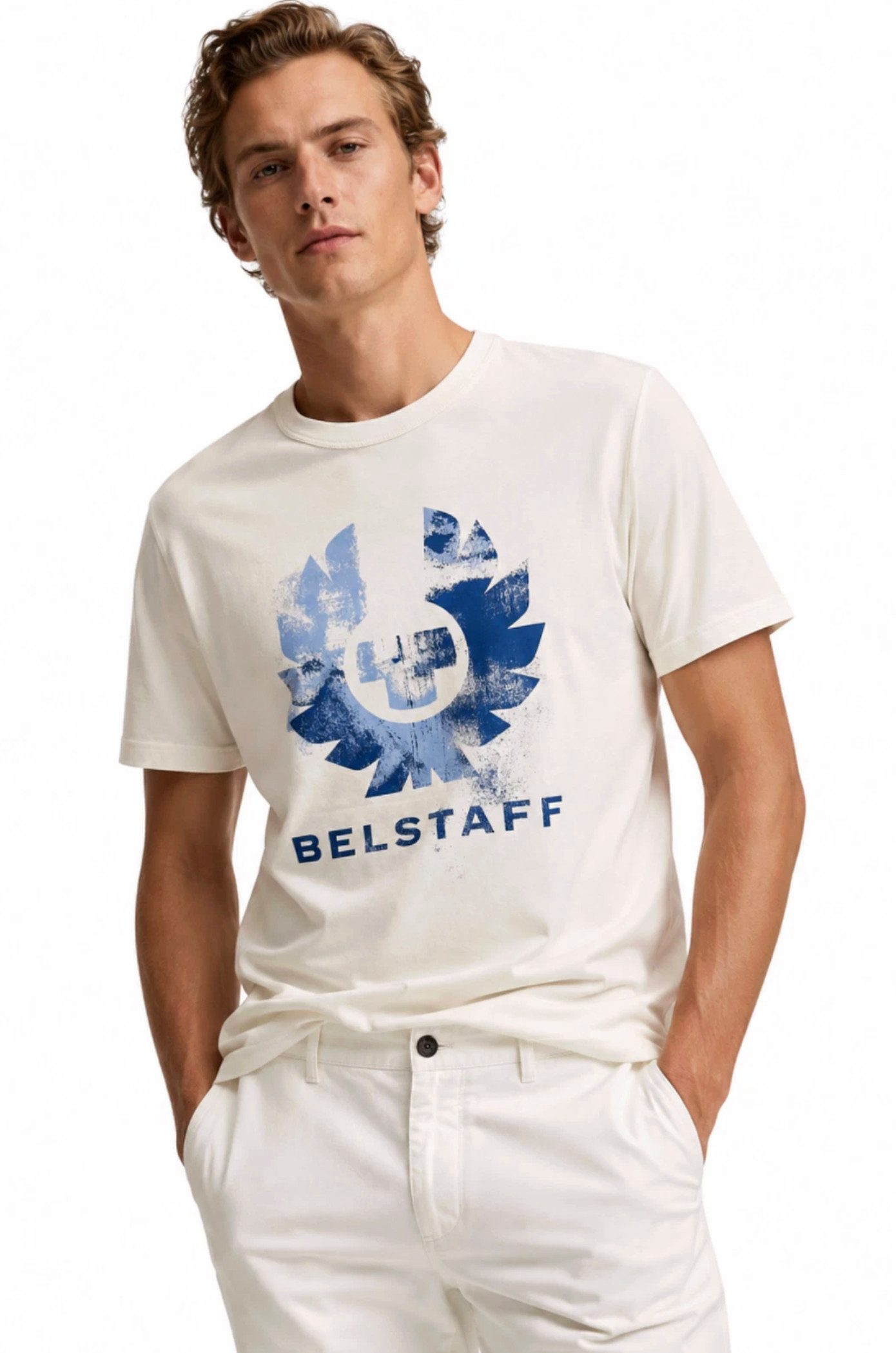 Belstaff T-Shirt London Retro Blur Phoenix Logo Regular Cut Phoenix-Logo mit Belstaff Schriftzug im Spray-Effekt