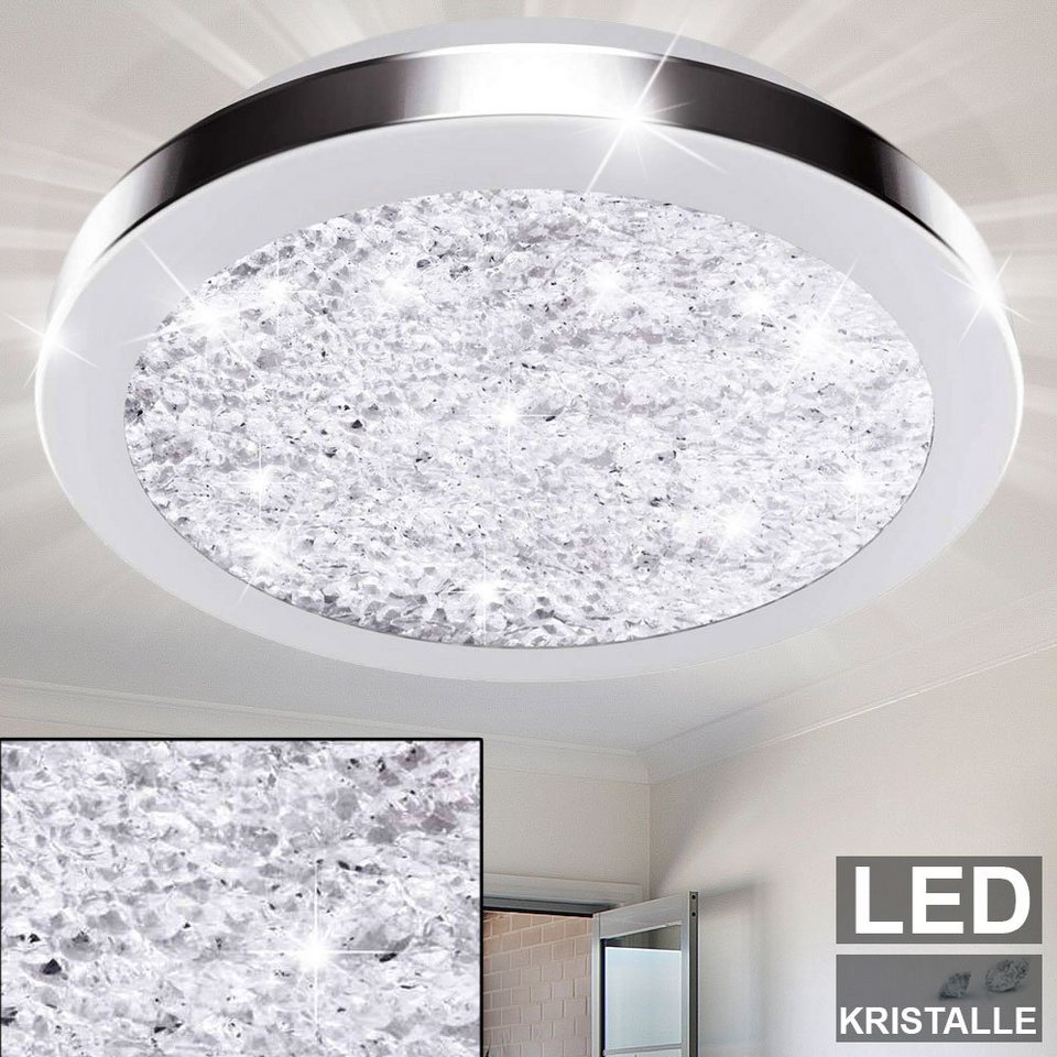 EGLO LED Deckenleuchte, LED Design Decken Lampe Kristall Glas Leuchte 11,2  Watt Küchen
