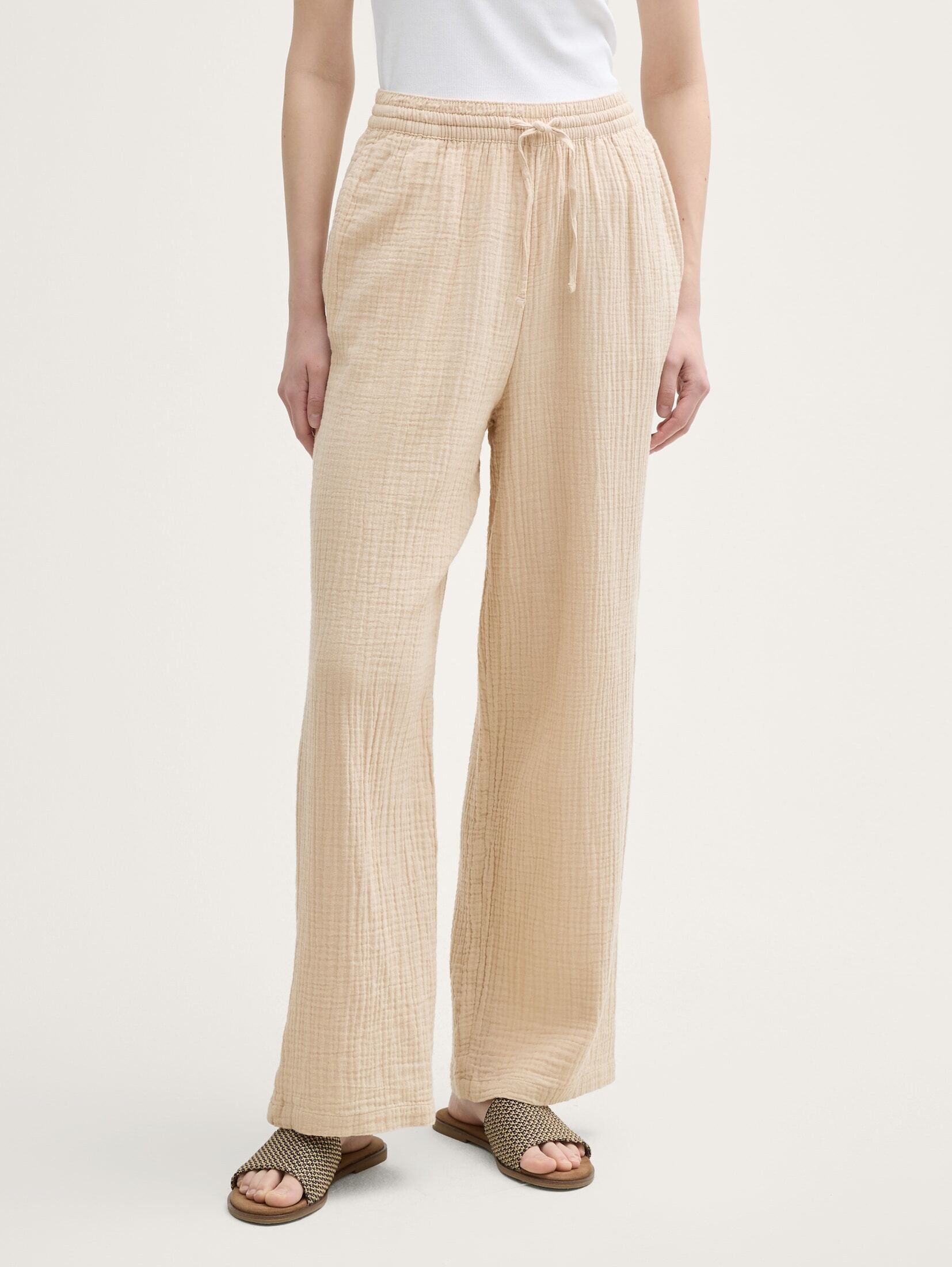 TOM TAILOR Denim Stoffhose Musselin Straight günstig online kaufen