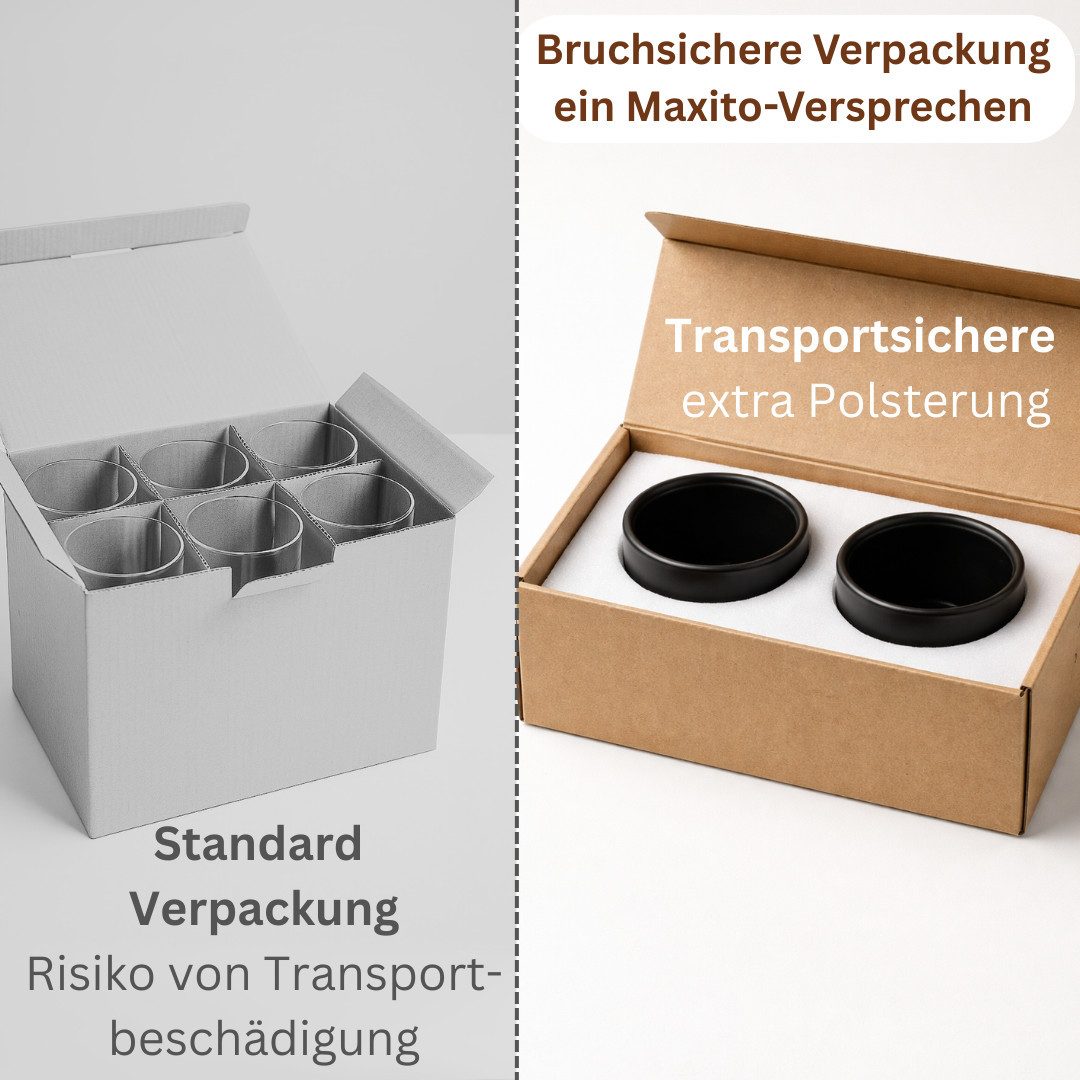Maxito Espressotasse Espressotassen aus Steingut mit 80 ml im Set für Kaffeeliebhaber, 4-tlg. – Bild 5 von 5