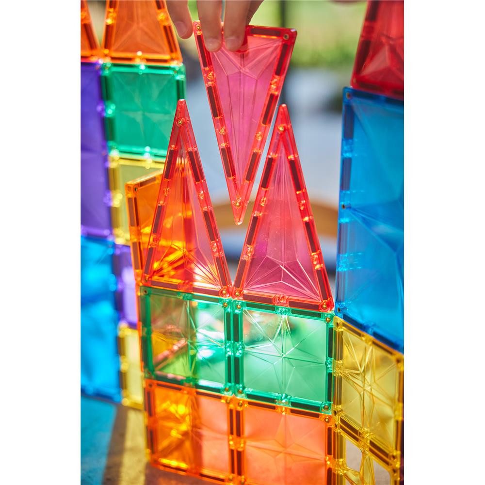 Cleverclixx Cleverclixx Erfindungs-Bausatz in Knallfarben 110 Teile Magnetspielbausteine, langlebiges Magnetspielzeug, robuste Bauweise, erweiterbar