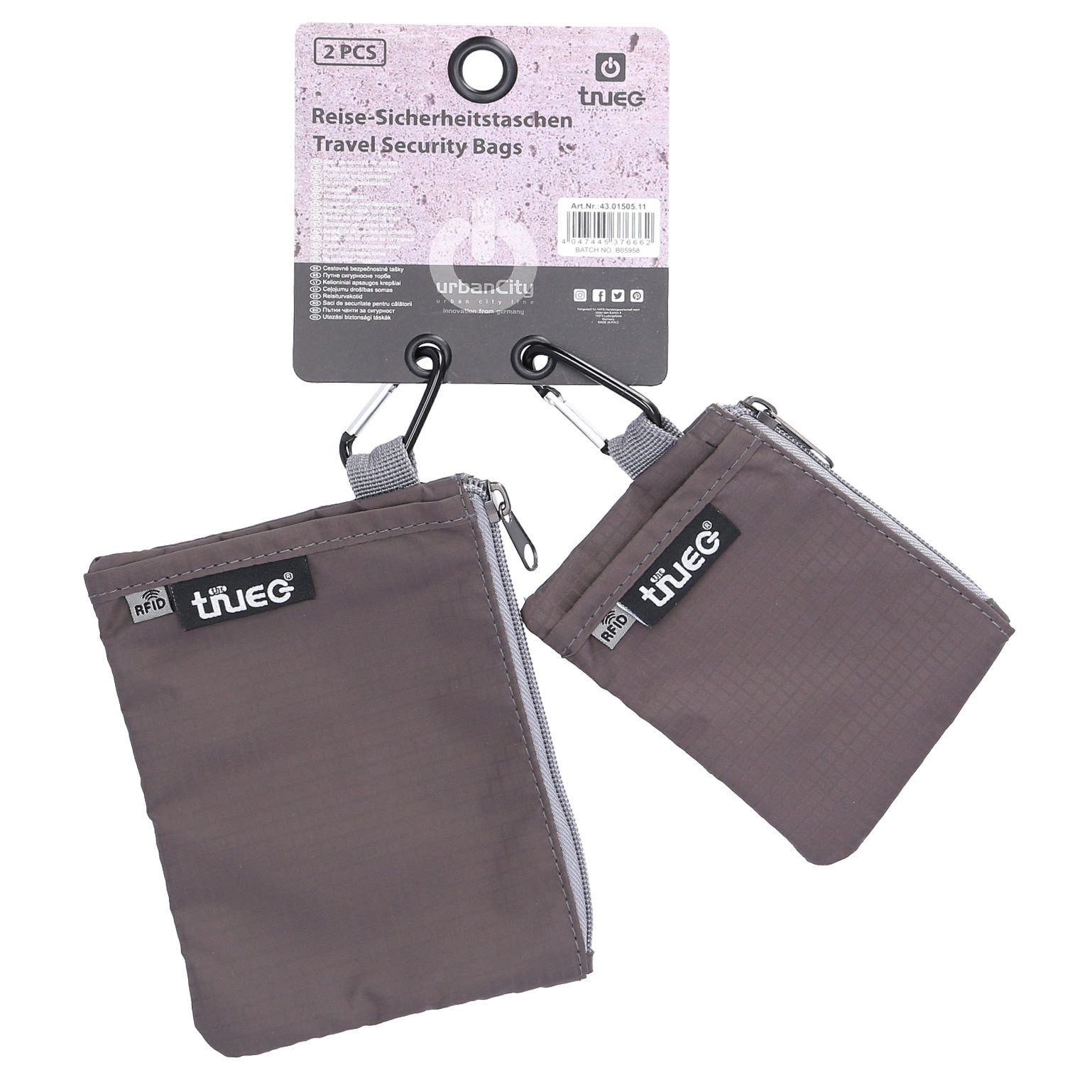TheTrueC Reisetasche TheTrueC Travel Security Bags Pack of 2 grau günstig online kaufen