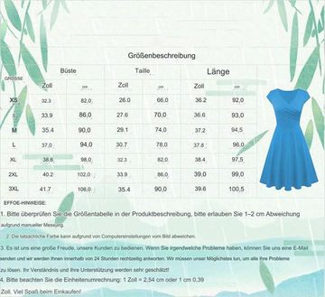 FIDDY A-Linien-Kleid A-Linien-Midikleid mit Flügelärmeln und V-Ausschnitt für Damen