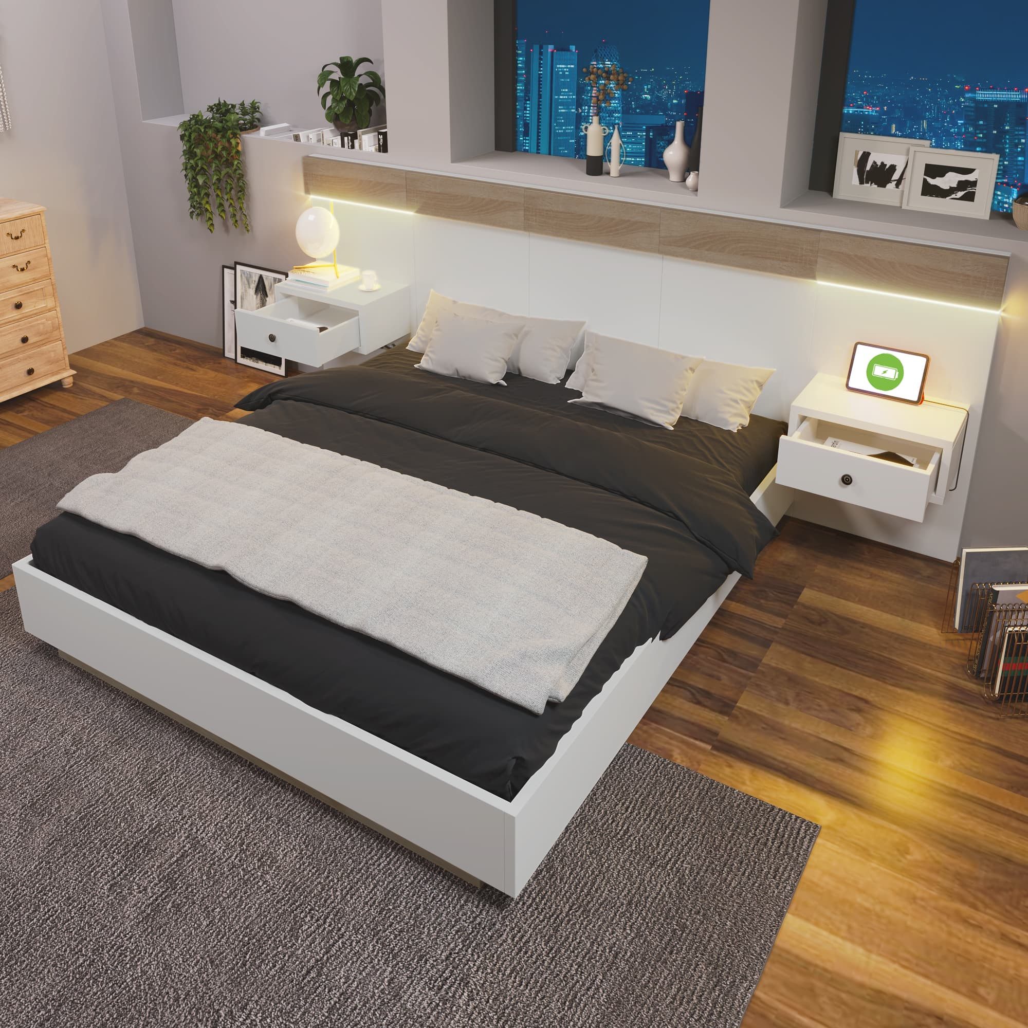 autolock Holzbett Doppelbett Bettanlage mit 2 günstig online kaufen