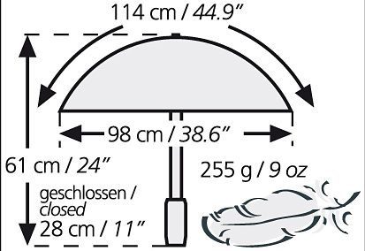 Taschenregenschirm integriertem marine light mit EuroSCHIRM® Kompass trek,
