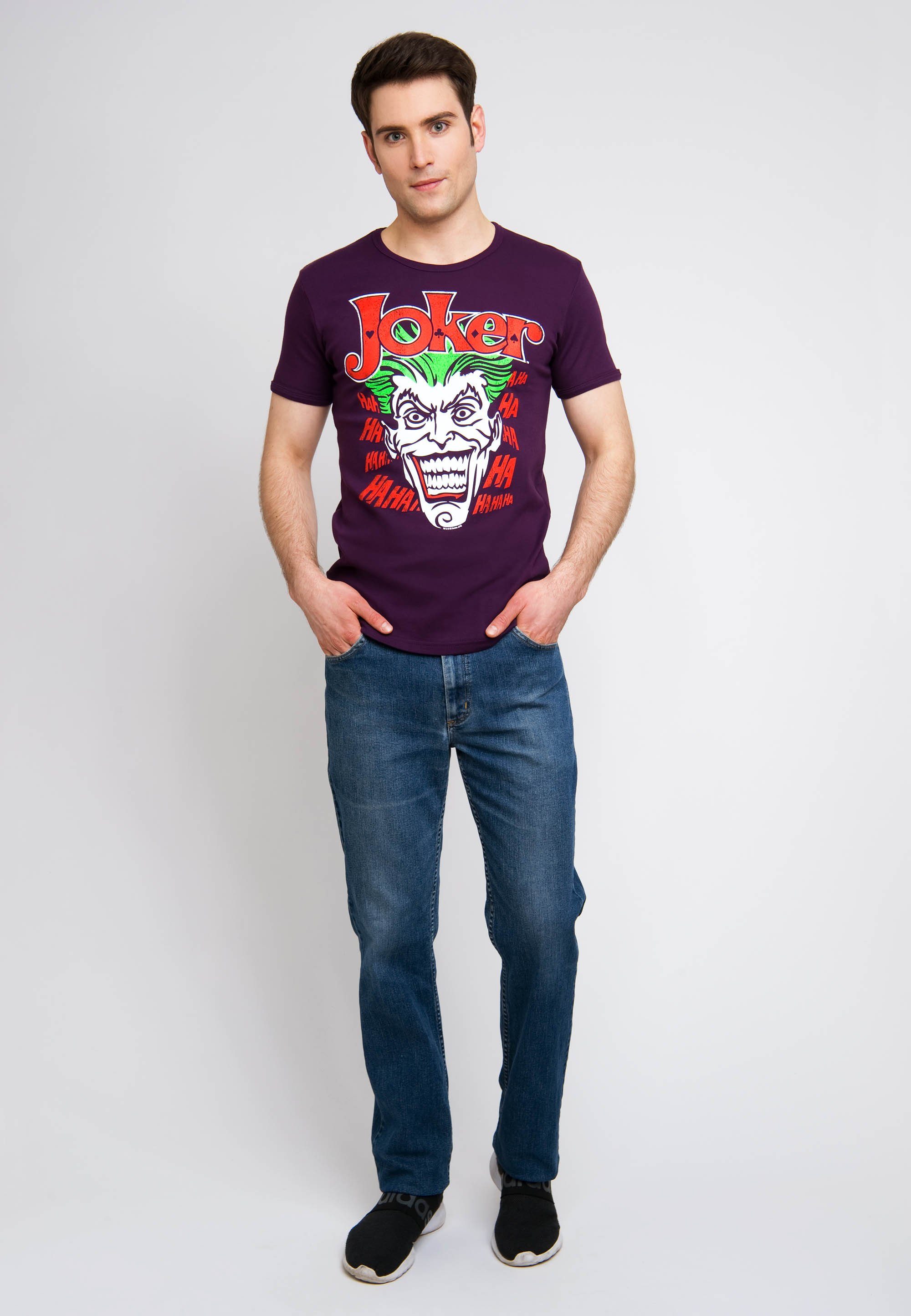 LOGOSHIRT T-Shirt Joker Batman mit Joker-Print kultigem bunt