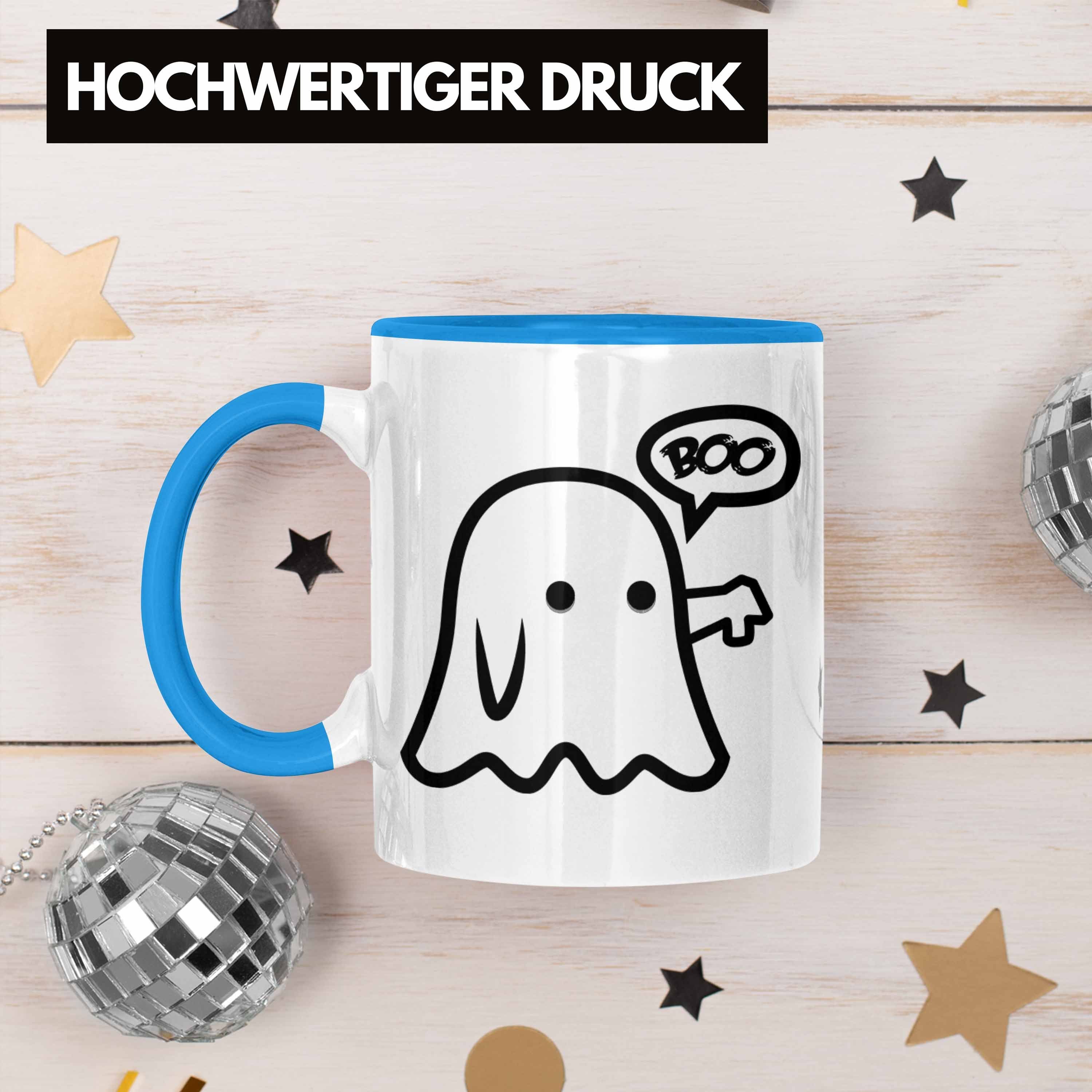 Halloween Tasse Blau Skelet Becher Kürbis Dabbing Tasse Trendation Dekoration