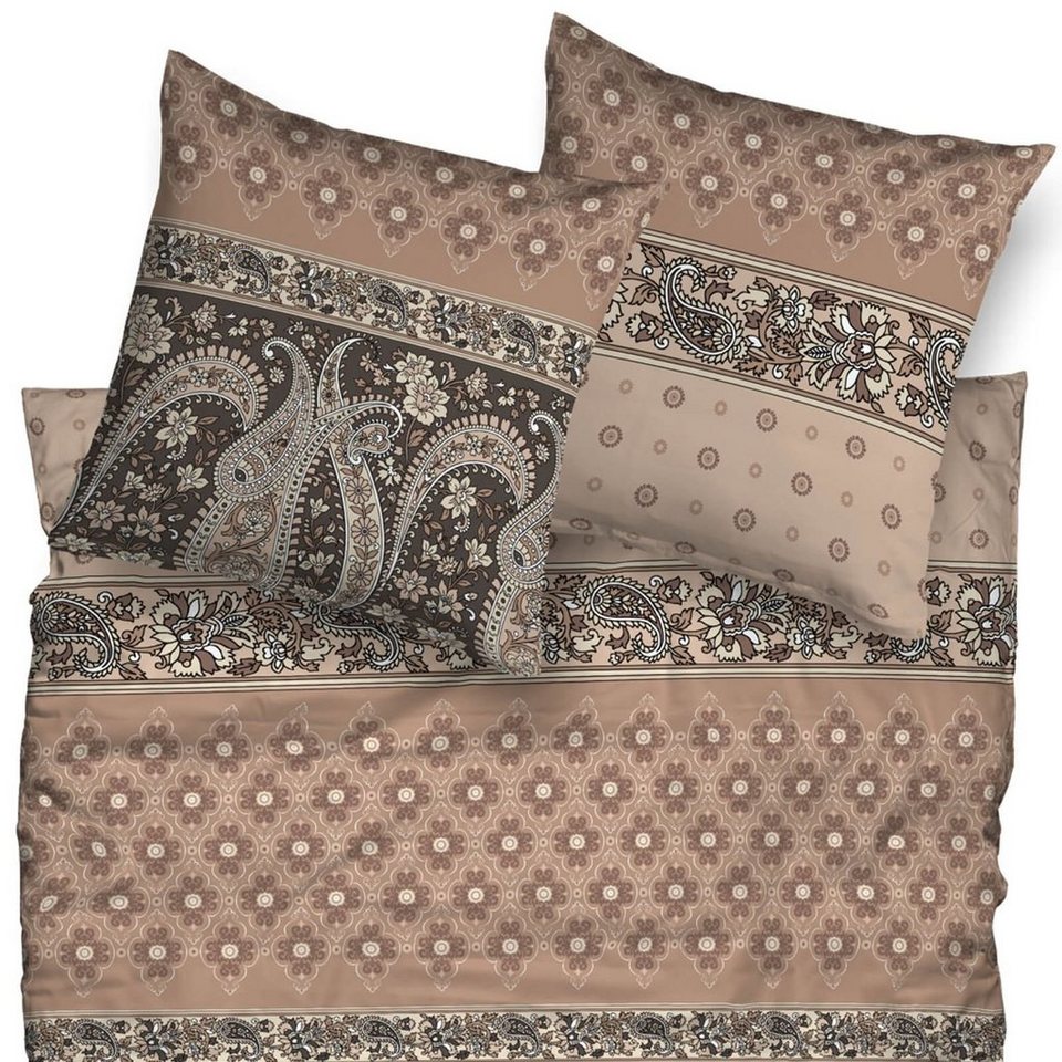 Bettwäsche Murillo Beige, CASATEX, Flanell, 2 teilig, Paisley, indisch,  orientalisch