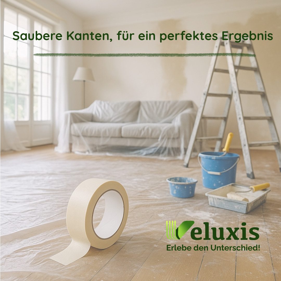 Veluxis Kreppband Veluxis® Hochwertiges Kreppband hohe Klebkraft, reißfest und nassfest - rückstandsfrei entfernbar