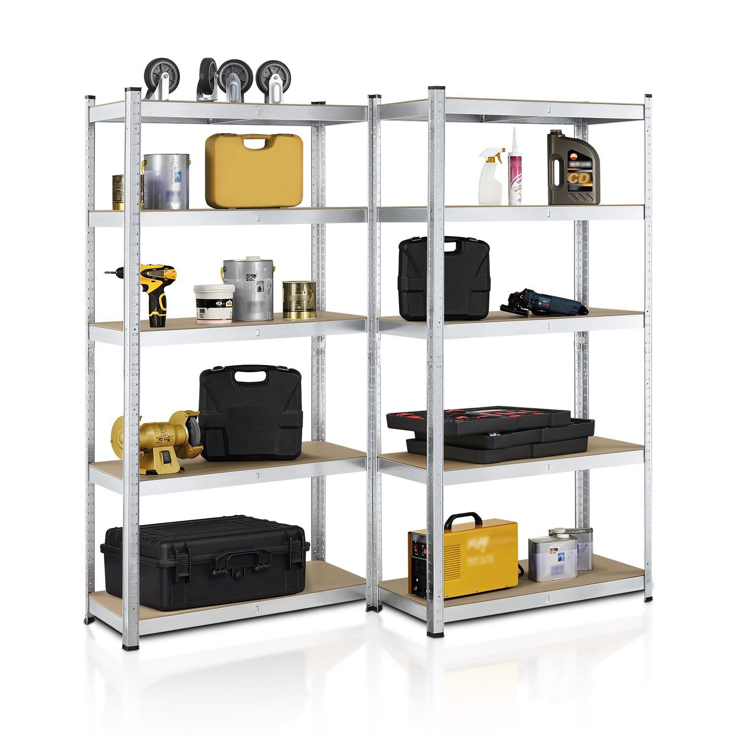 Juskys Schwerlastregal Basic, 2-tlg., Regalsystem mit 10 Einlegeböden, je 1 günstig online kaufen