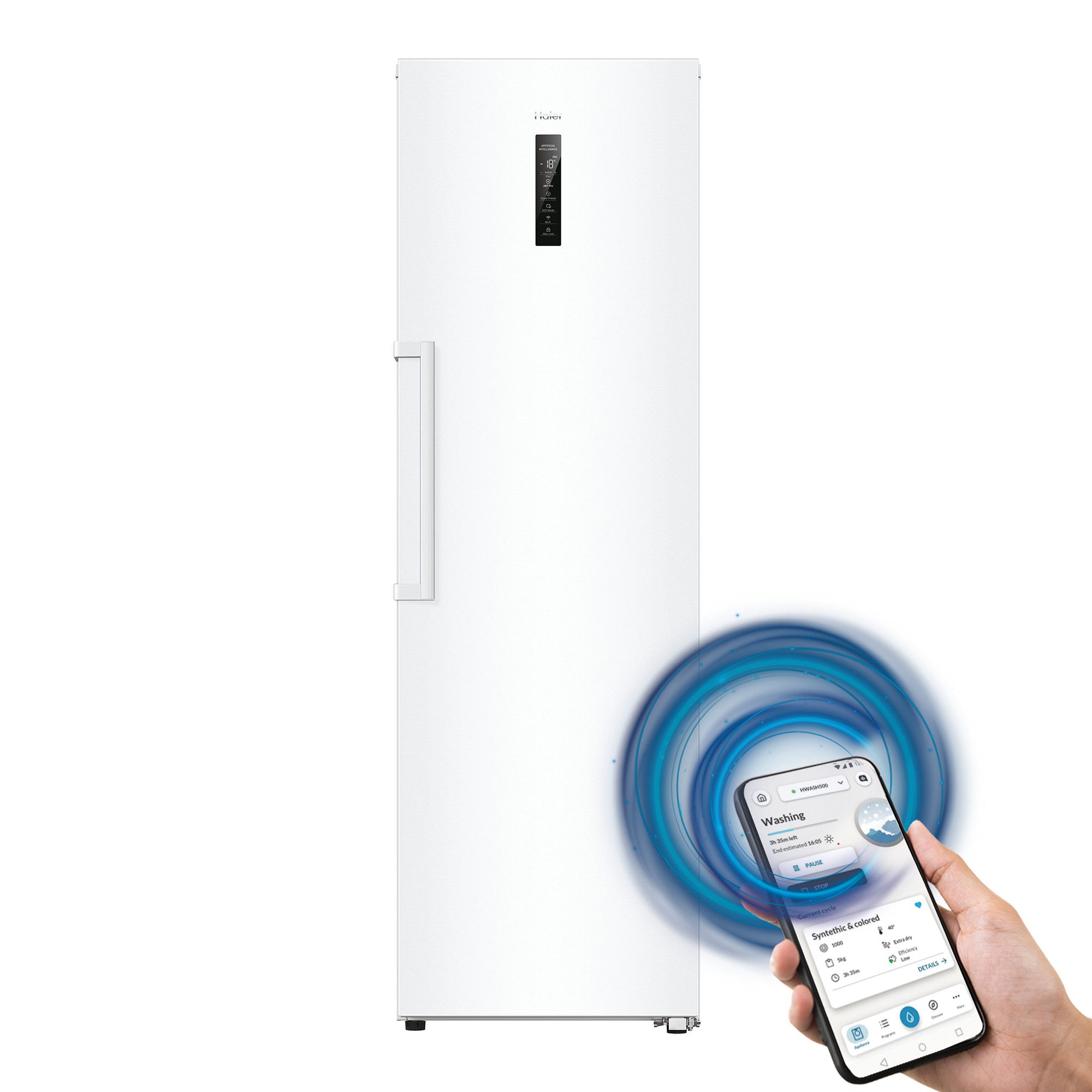 Haier Gefrierschrank H4F306WDH1, 190 cm hoch, 60 cm breit, Kühlen oder Gefrieren, TWIST ICE MAKER, Smart hON–App