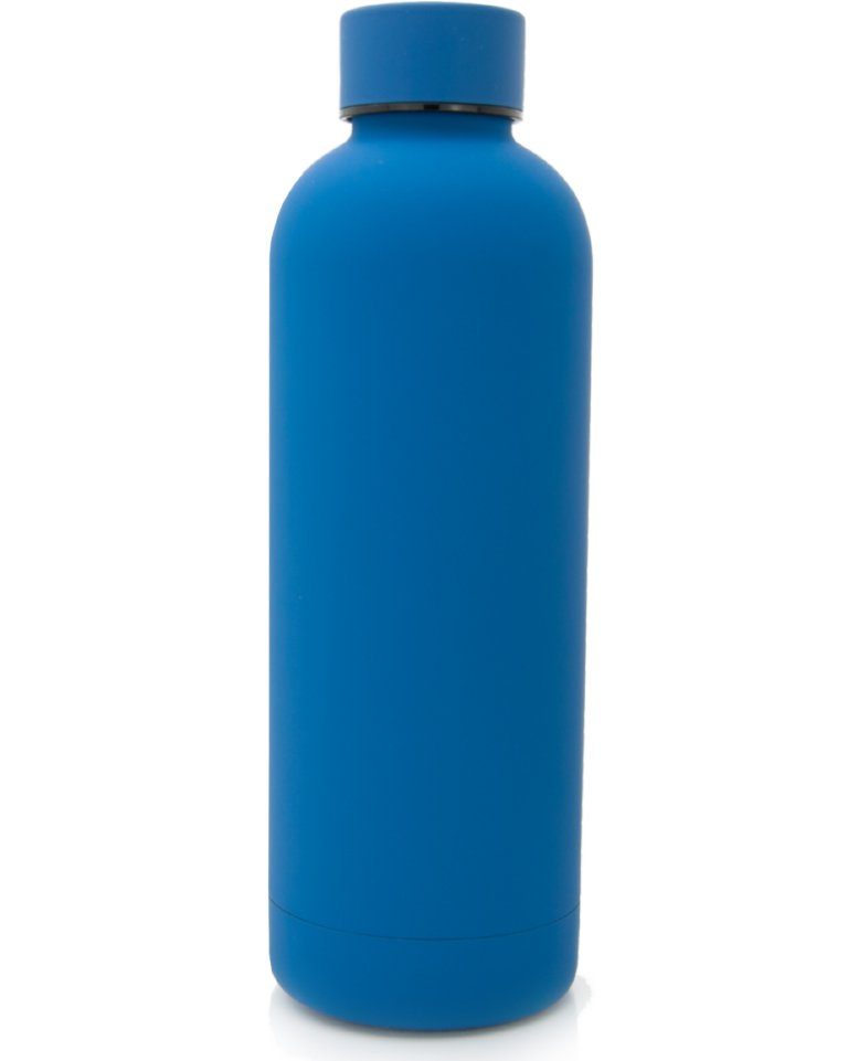 Tee TRENDY hält TECHNOLOGY Wasserflasche Classique für EFFECTIVE 500ml, Büro, auslaufsichere Sprudel-Wasser für Blue mit T&N GRATIS Samttasche INSULATION Flasche unterwegs, 29h HIGH für 14h Thermoskanne Trinkflasche Kaffee, Isolierflasche AND Classique Trinkflasche Thermosflasche für Kohlensäure, NEW & EISKALT, Edelstahl 0,5l HEISS für mit