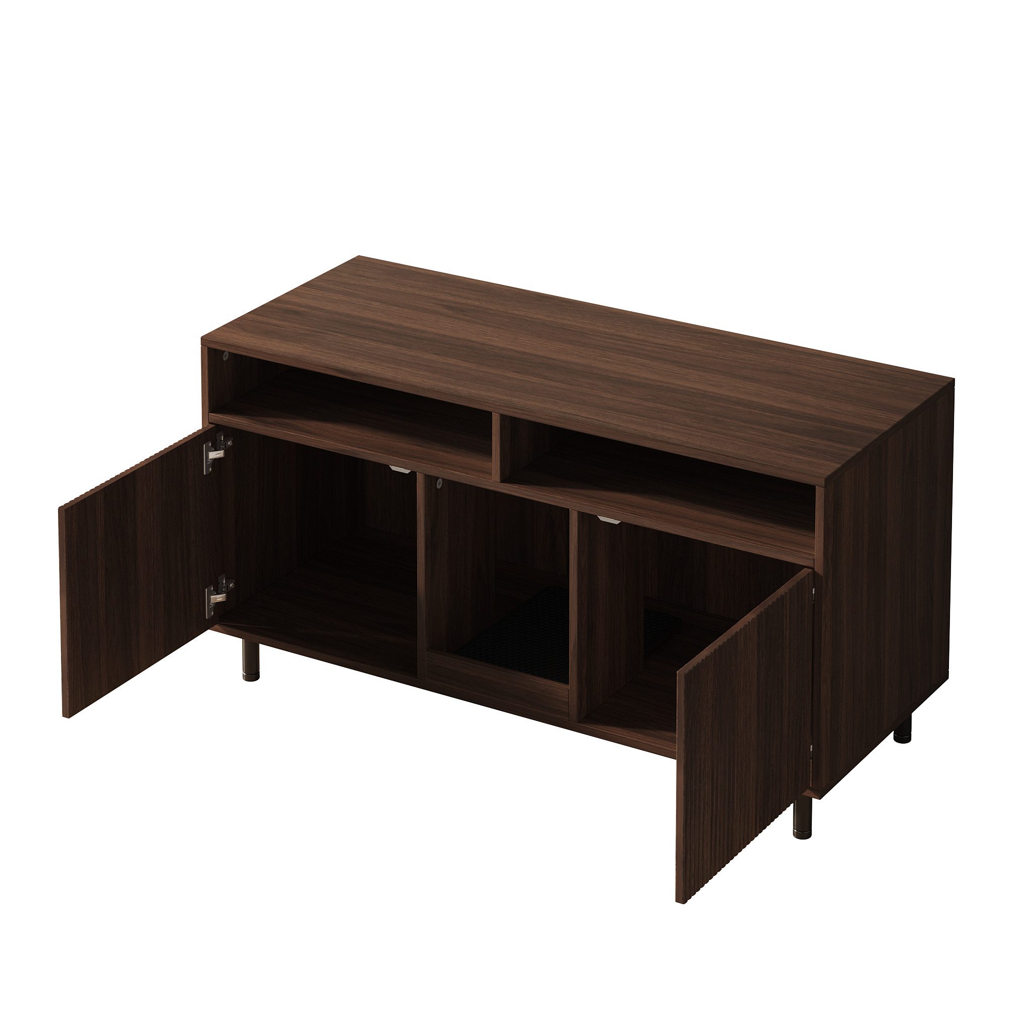 Yorbay Mehrzweckschrank Katzentoilettenschrank 120 cm mit Sandauffangmatte Sideboard TV Schrank