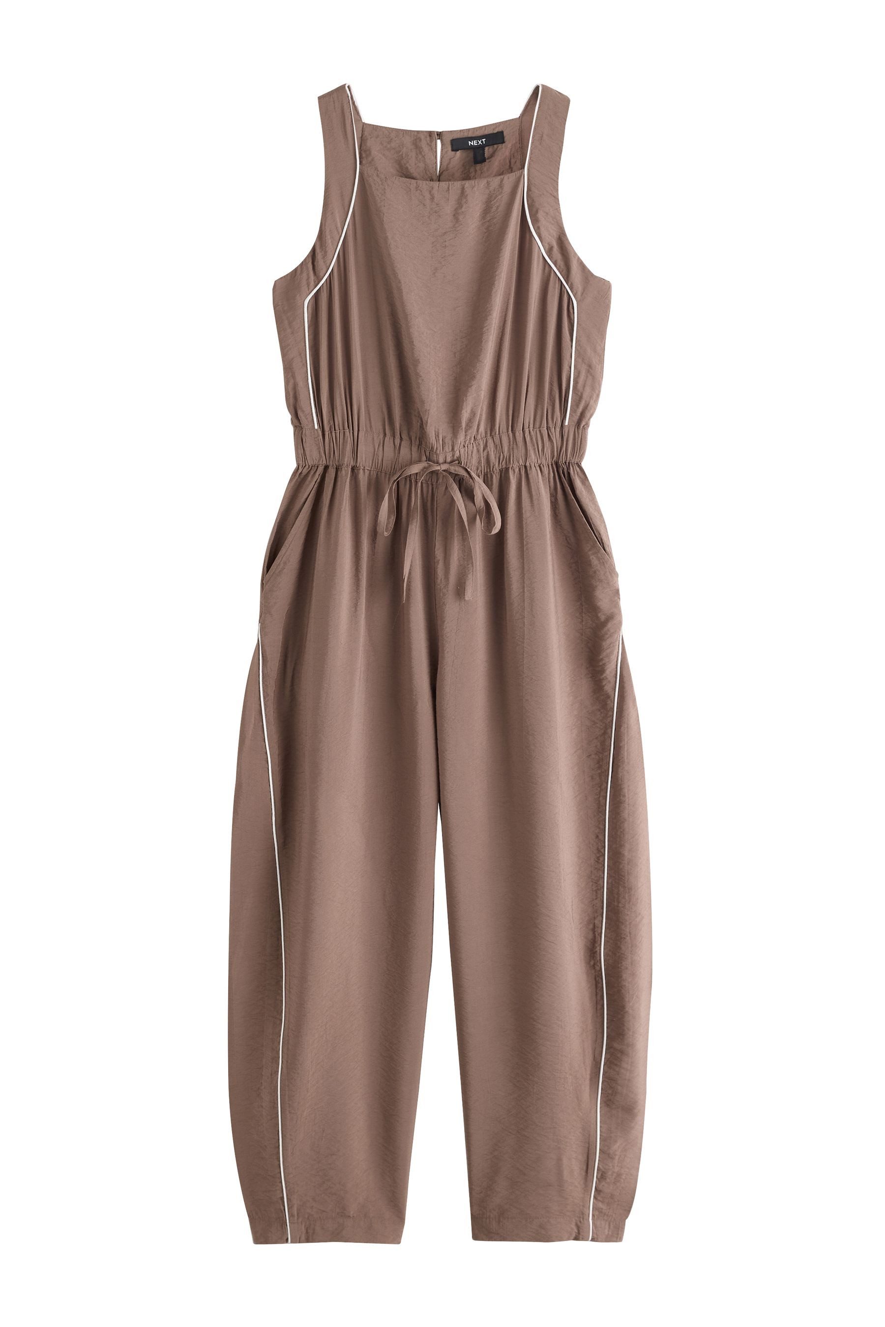 Next Jumpsuit Jumpsuit mit Barrel-Bein mit eckigem Ausschnitt (1-tlg)