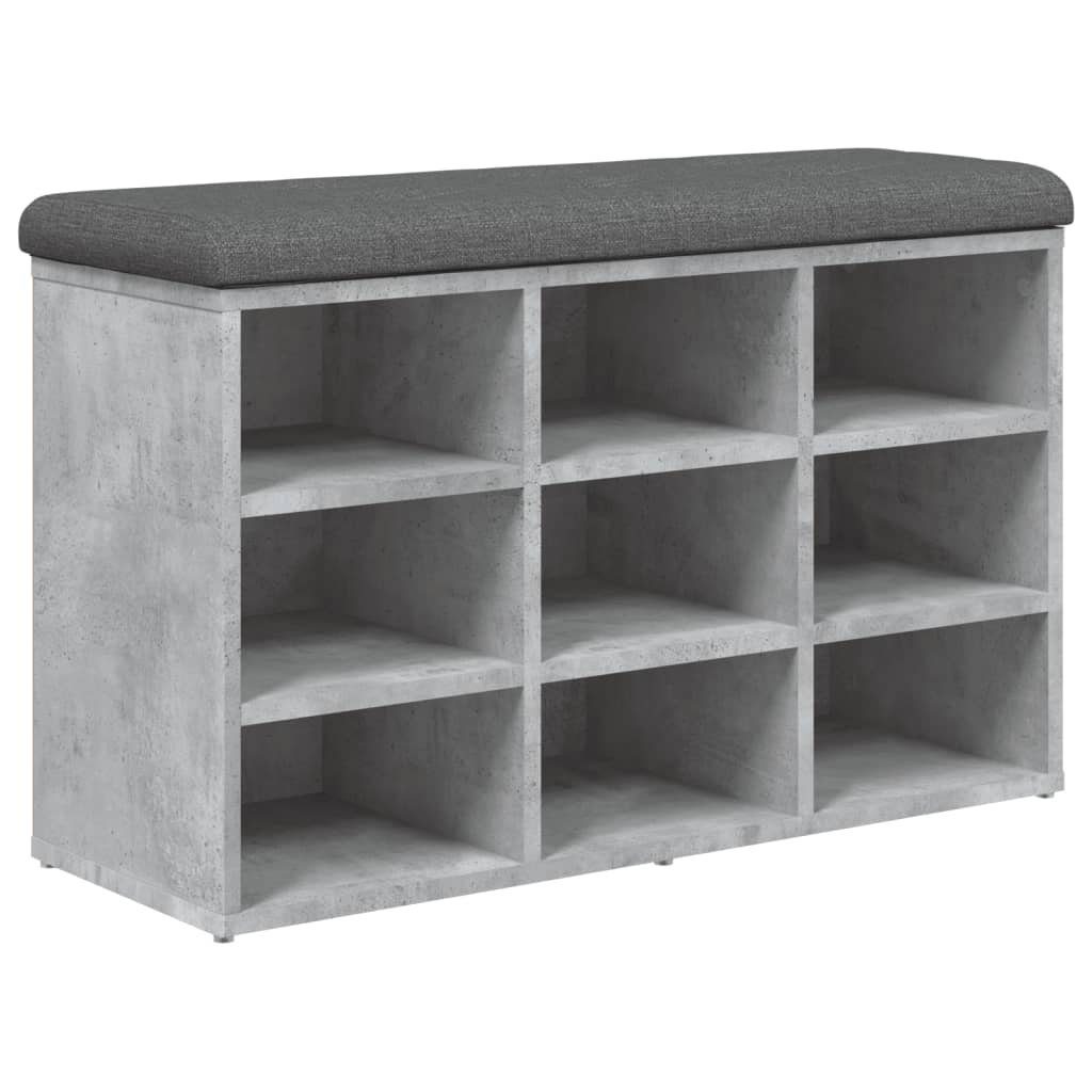 vidaXL Sitzbank Schuhbank Betongrau 82x32x50 cm Holzwerkstoff