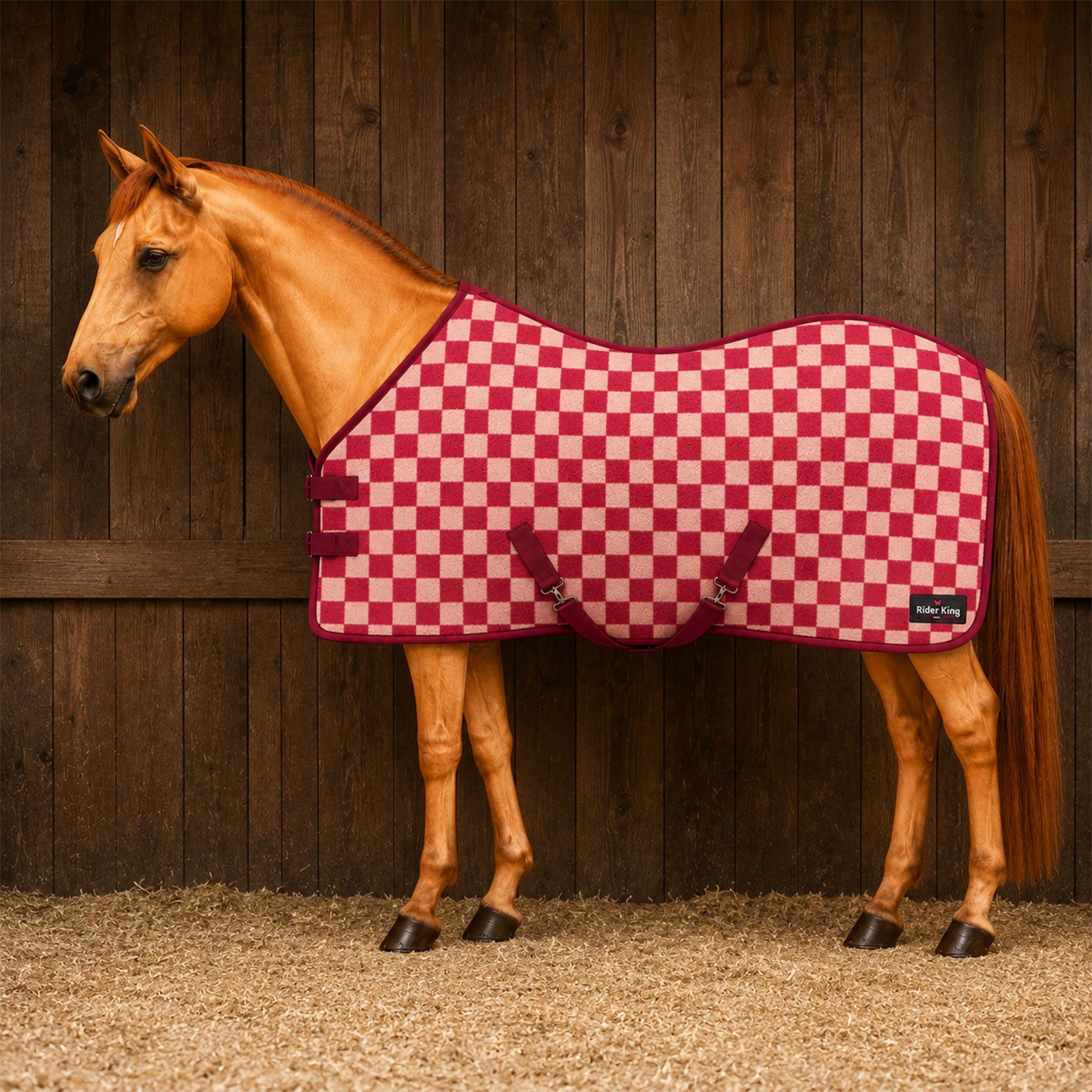 Brama-West Pferde-Abschwitzdecke Fleece Anti-Pilling mit Schachbrettmuster