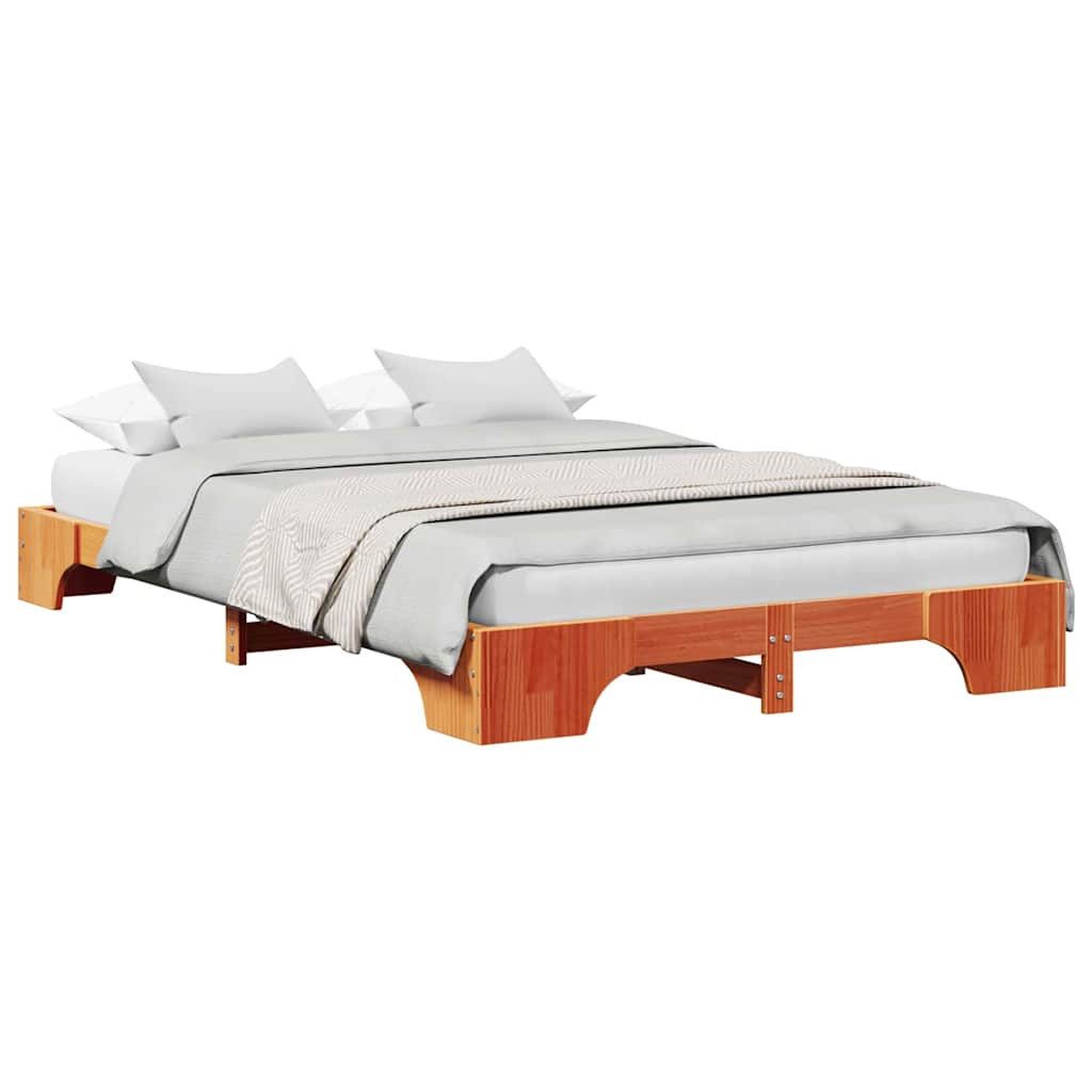 vidaXL Bett Bettgestell Wachsbraun 140 x günstig online kaufen