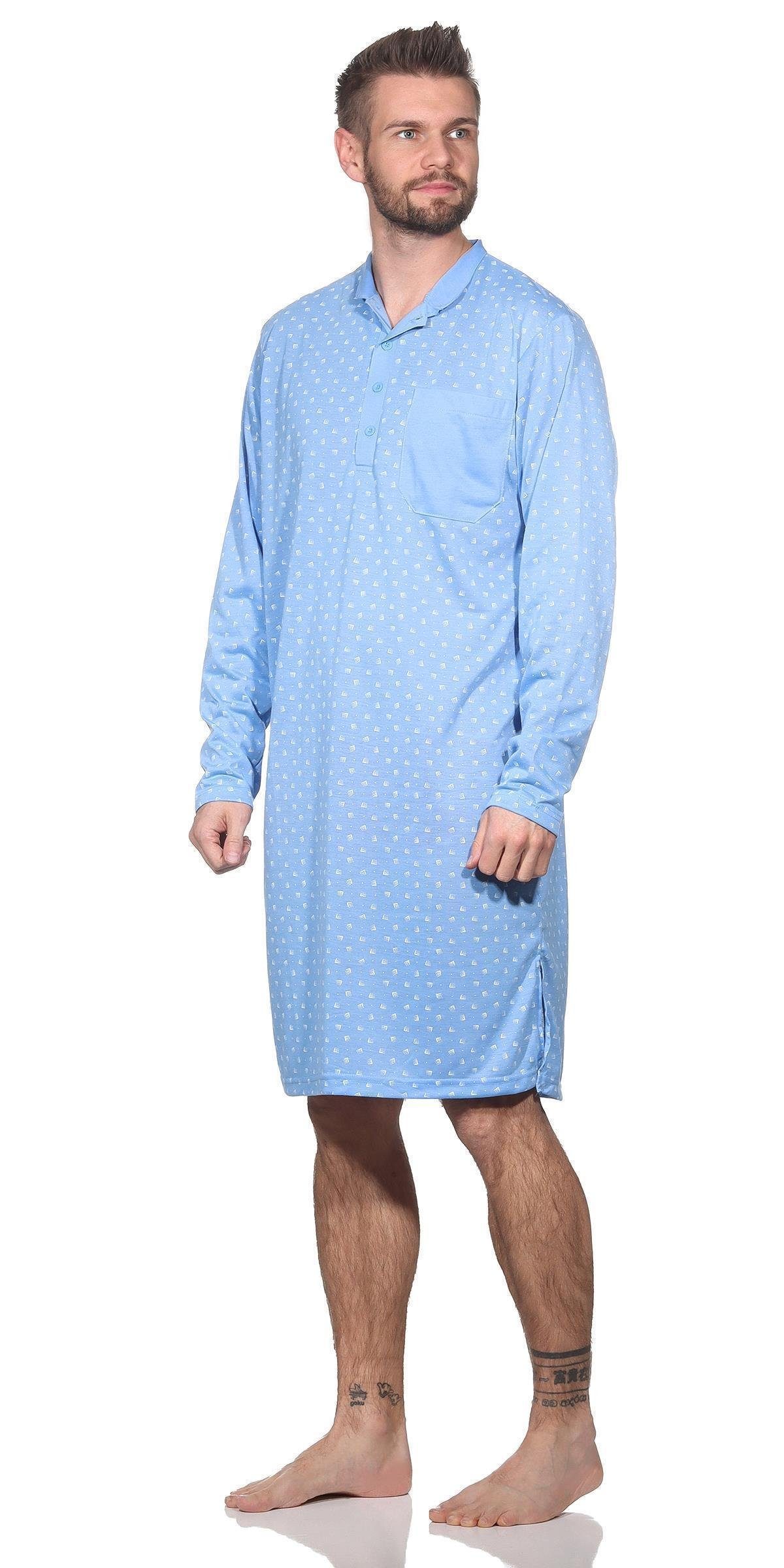 EloModa Nachthemd Herren Nachthemd langarm Sleepshirt günstig online kaufen