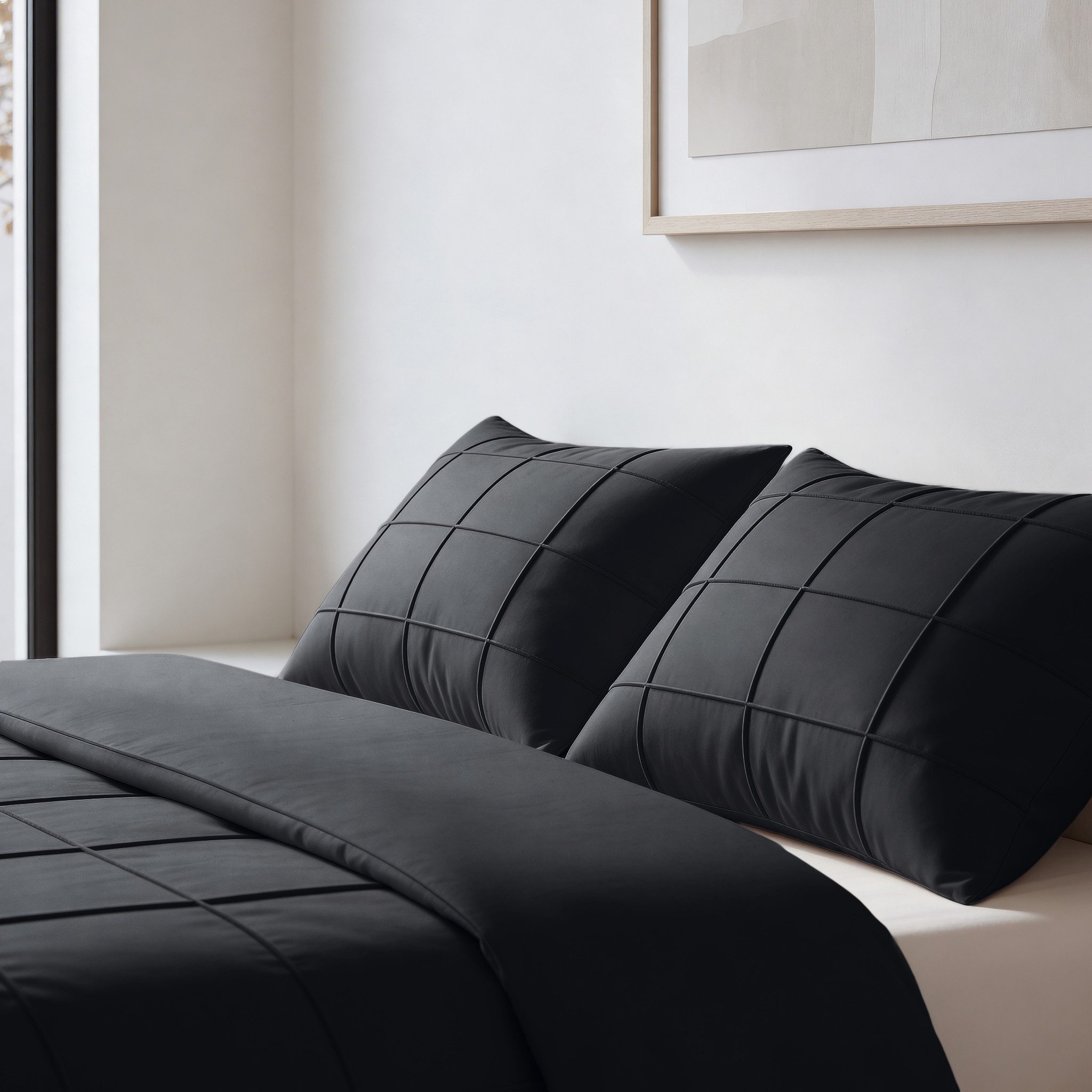 Sitheim® Bettwäsche SLEEPTIME FRESH CHECK PINTUCK Bettbezug & Kissenbezüge, Mikrofaser, 3 teilig – Bild 4 von 5