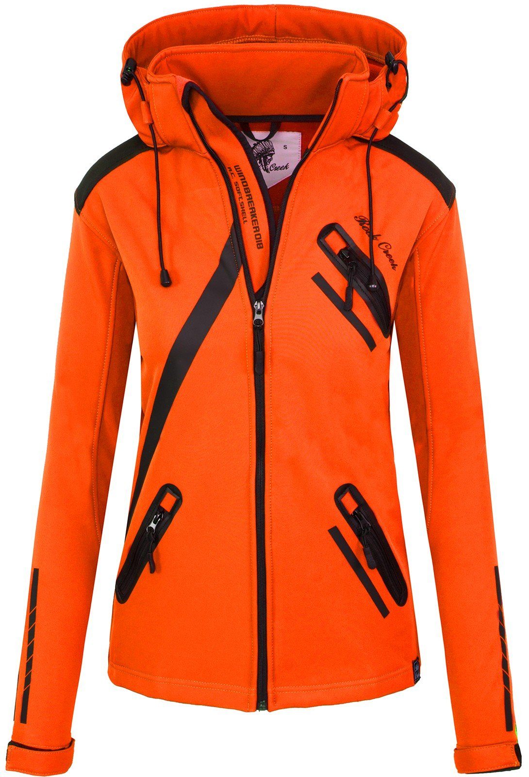 Softshelljacke Softshelljacke Creek Damen Wanderjacke Rock D-371 Orange