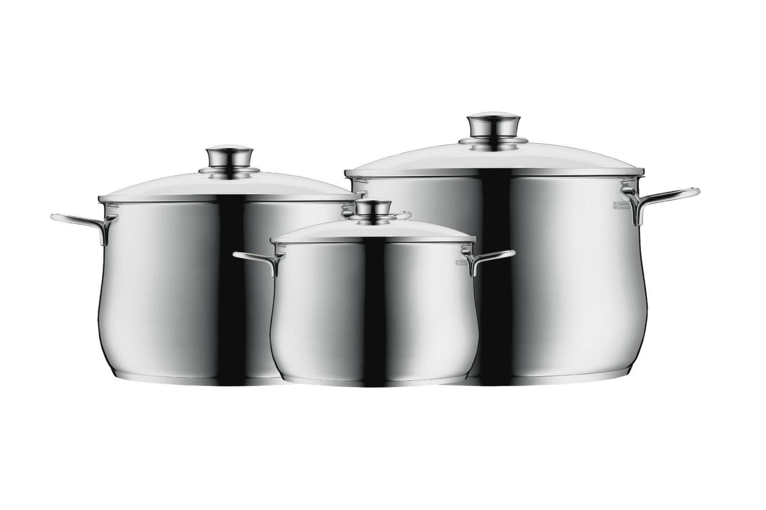 WMF Topf-Set Diadem Plus Topfset 3-teilig, Cromargan Edelstahl, (3-tlg)