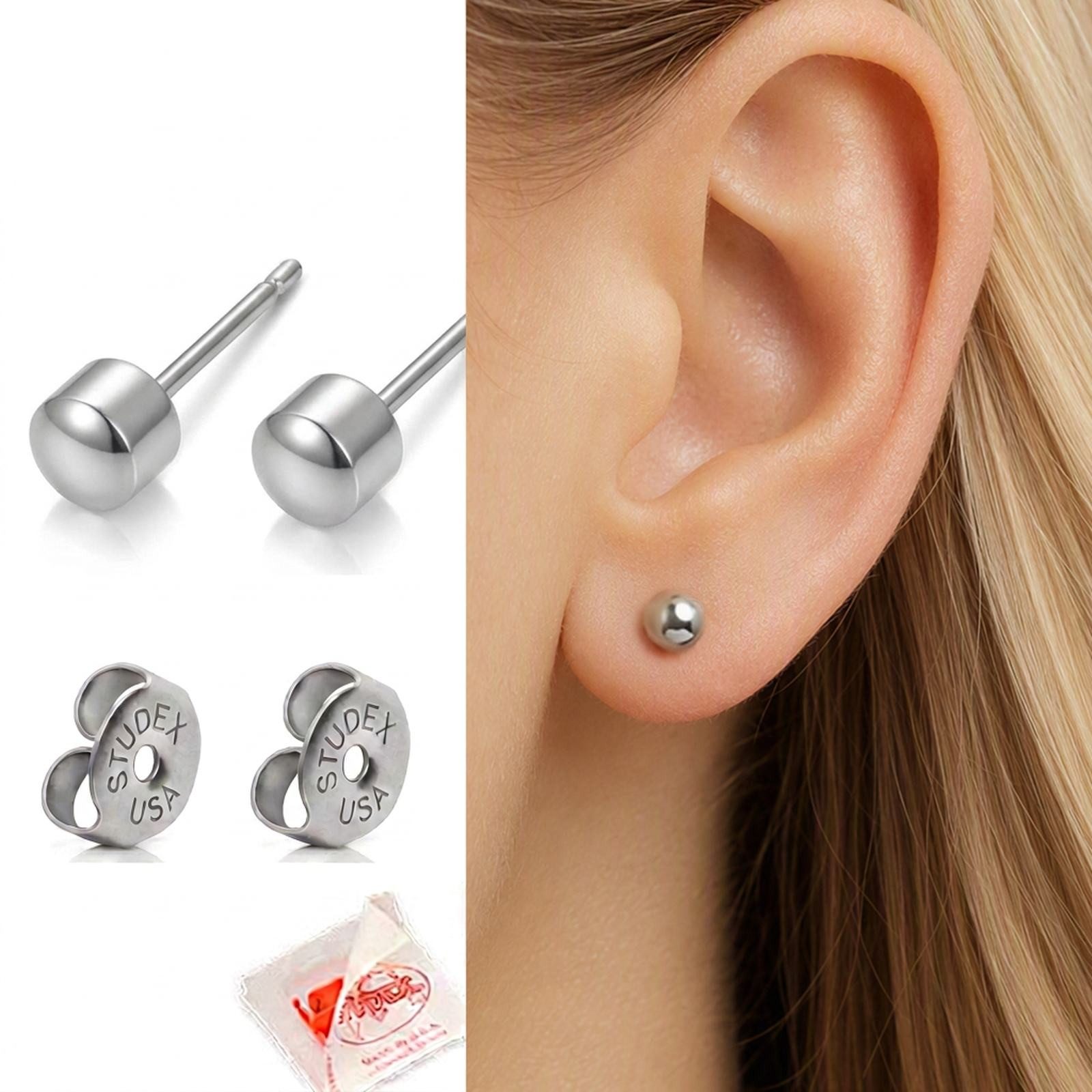 Studex Paar Ohrstecker Medizinische Ohrstecker Erstohrstecker Kugel aus Stahl