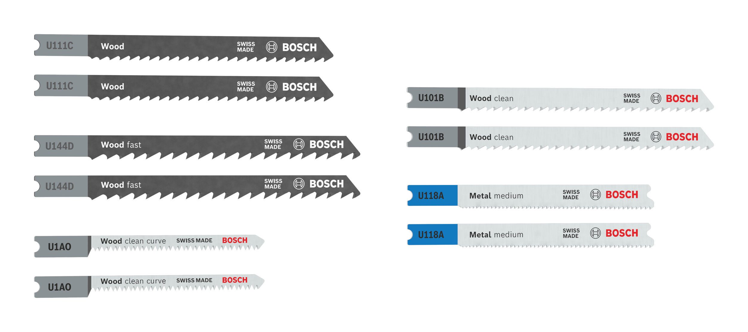 BOSCH Stichsägeblatt (10 Teile), Set Wood and Metal Basic, 10-teilig